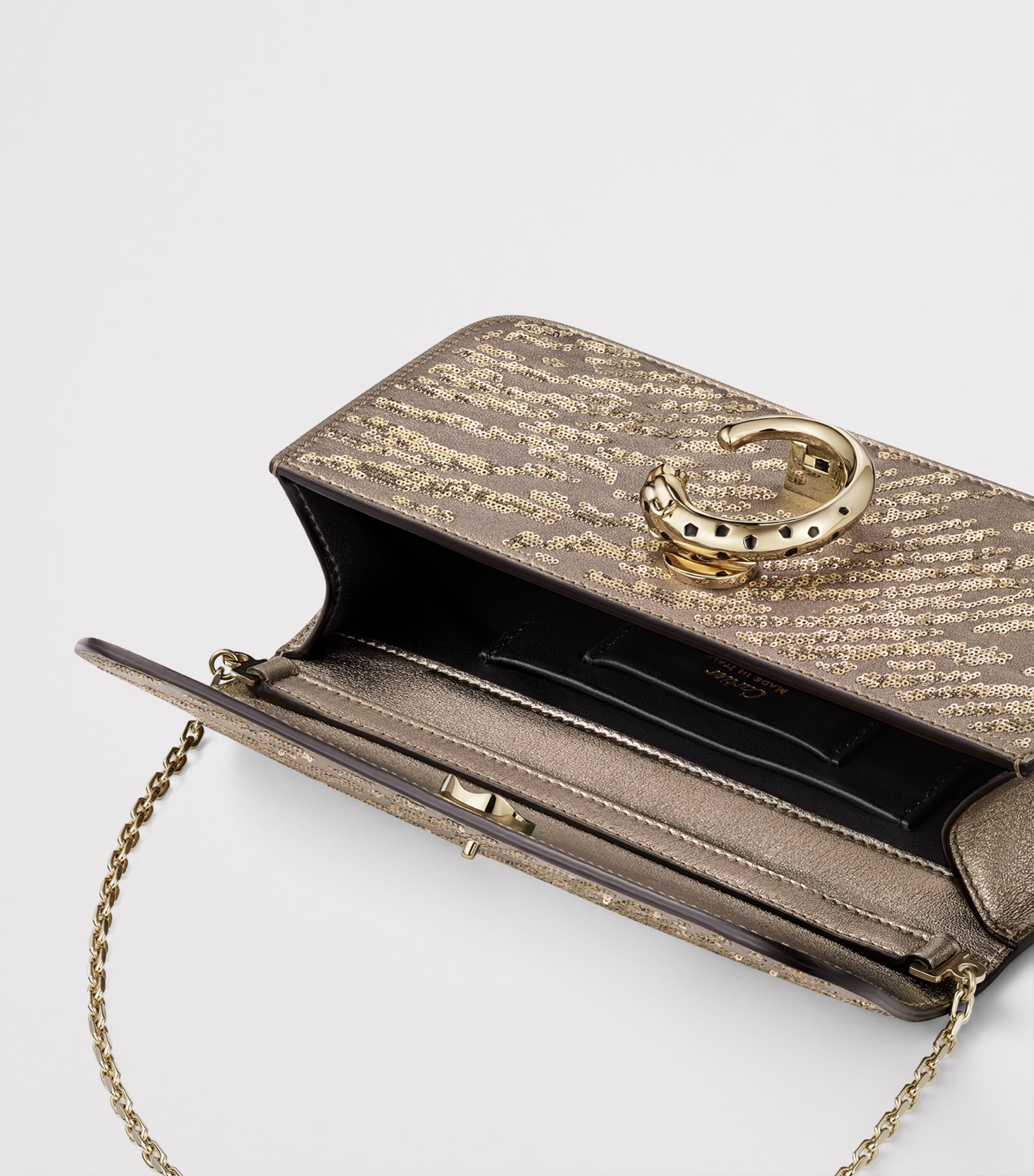 Cartier Mini Sequinned Panthère C de Cartier Chain Bag Gold Image 2