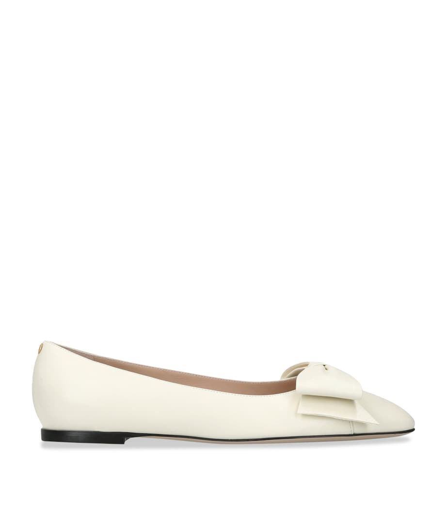 Leather Bowow Ballet Flats BONE Image 1