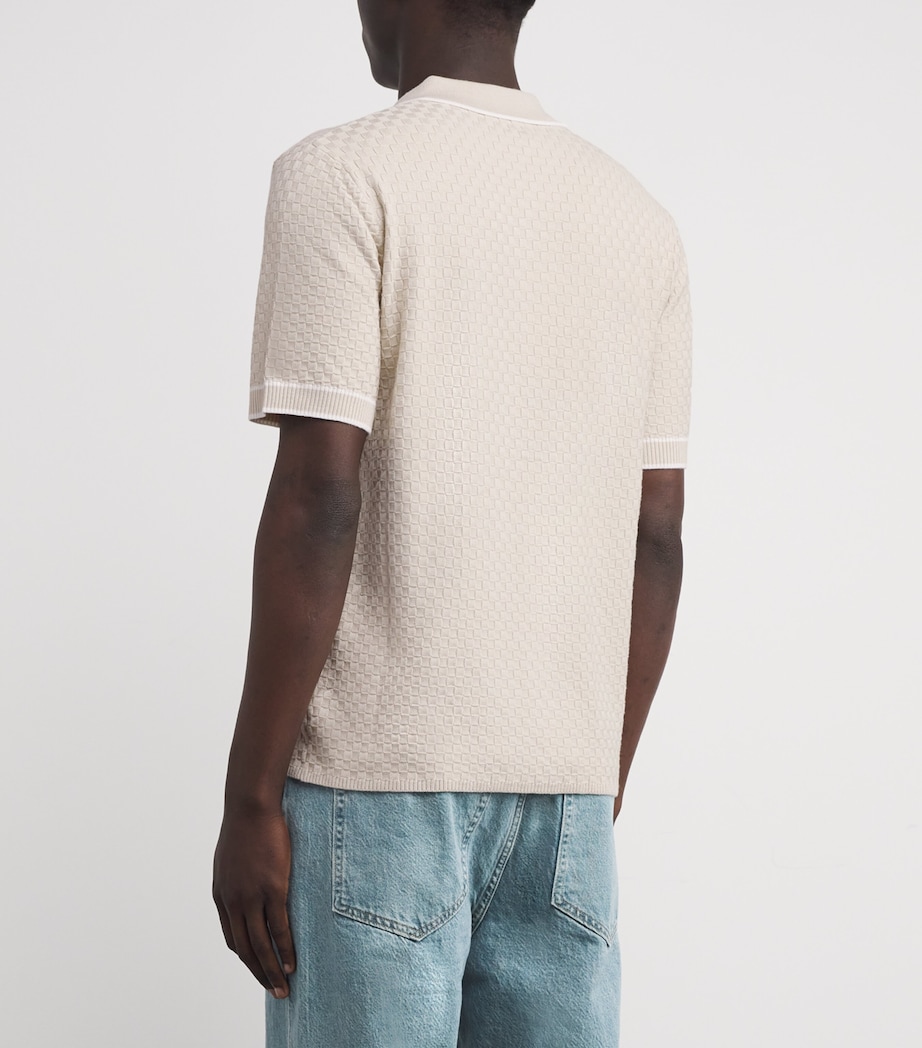 Cotton Chequerboard-Knit Shirt 5 - WHITE Image 4