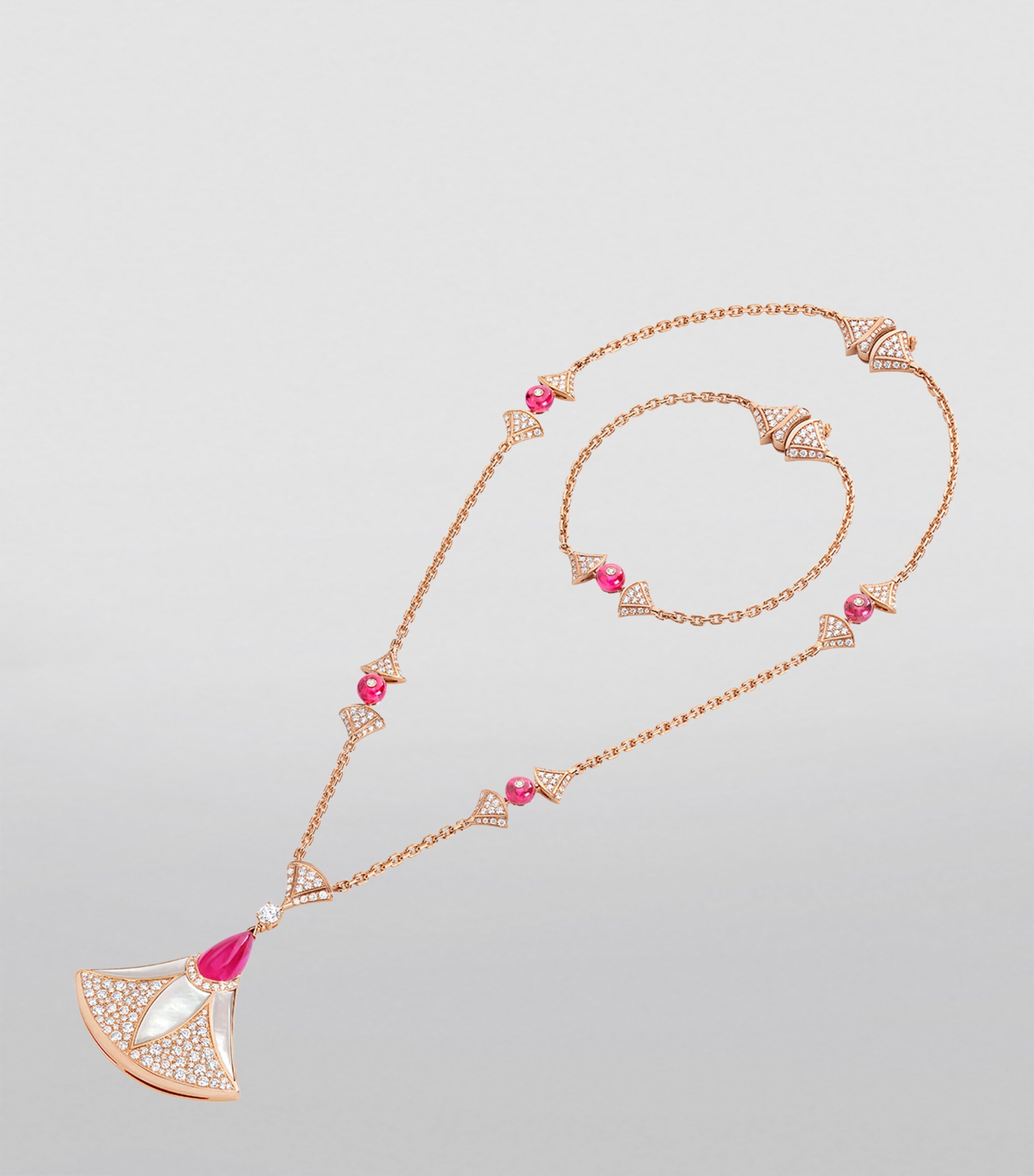 Bvlgari Rose Gold, Diamond and Rubellite Divas' Dream Necklace Rose Gold Image 2