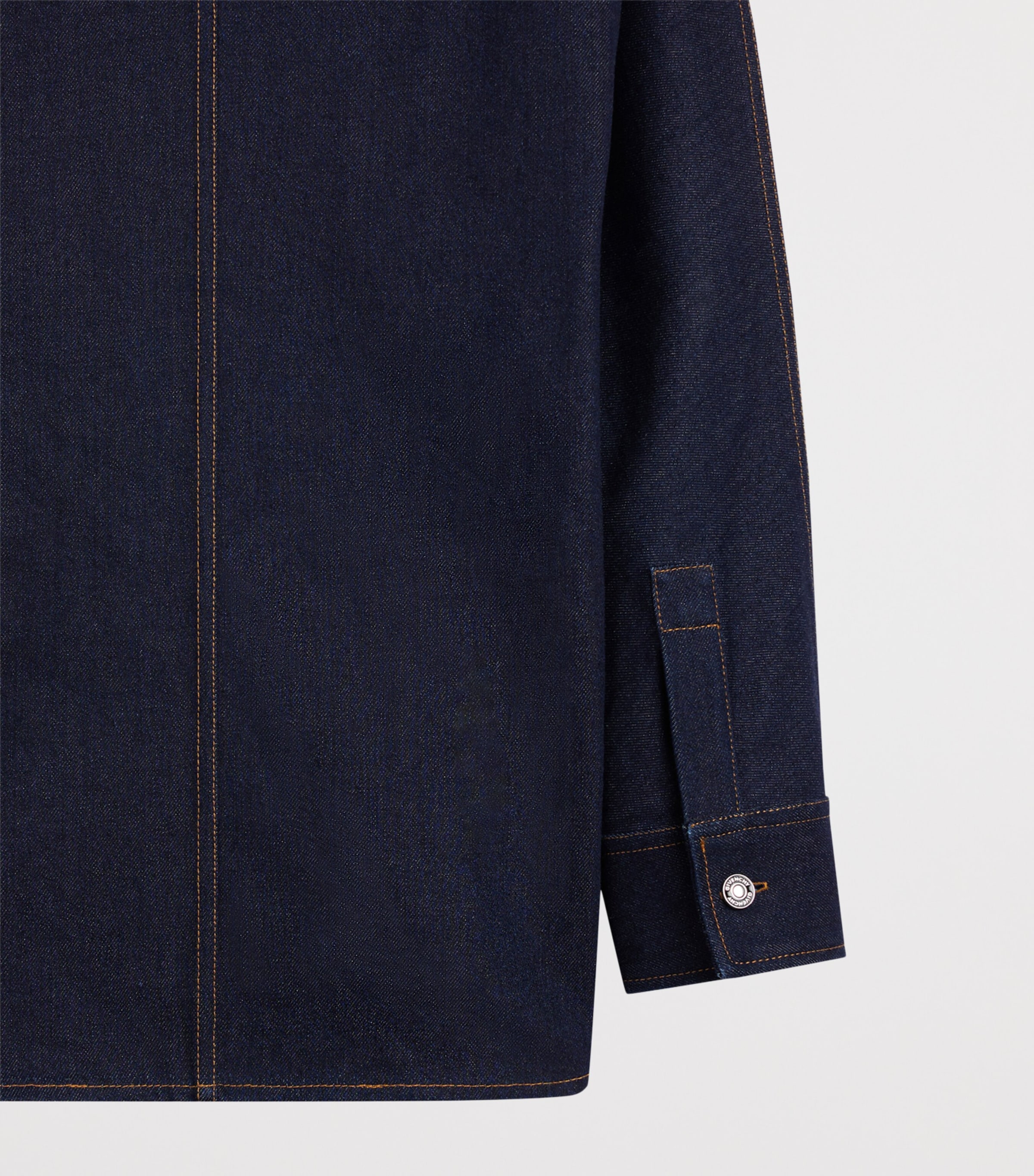 Givenchy Womens Denim Contrast-Stitch Shirt Image 7