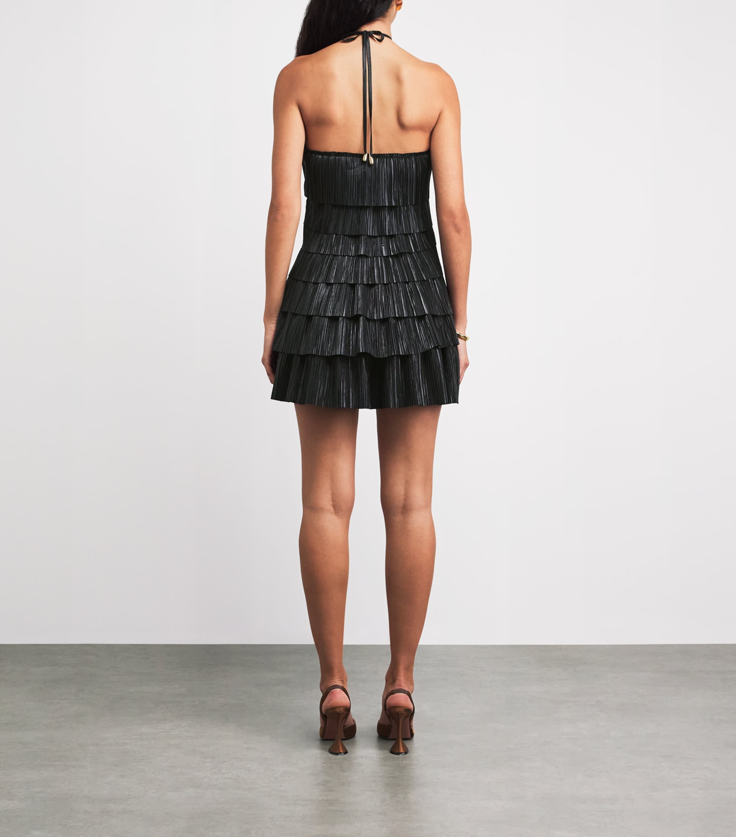 Cult Gaia Womens Pleated Varsha Mini Dress Black Image 4