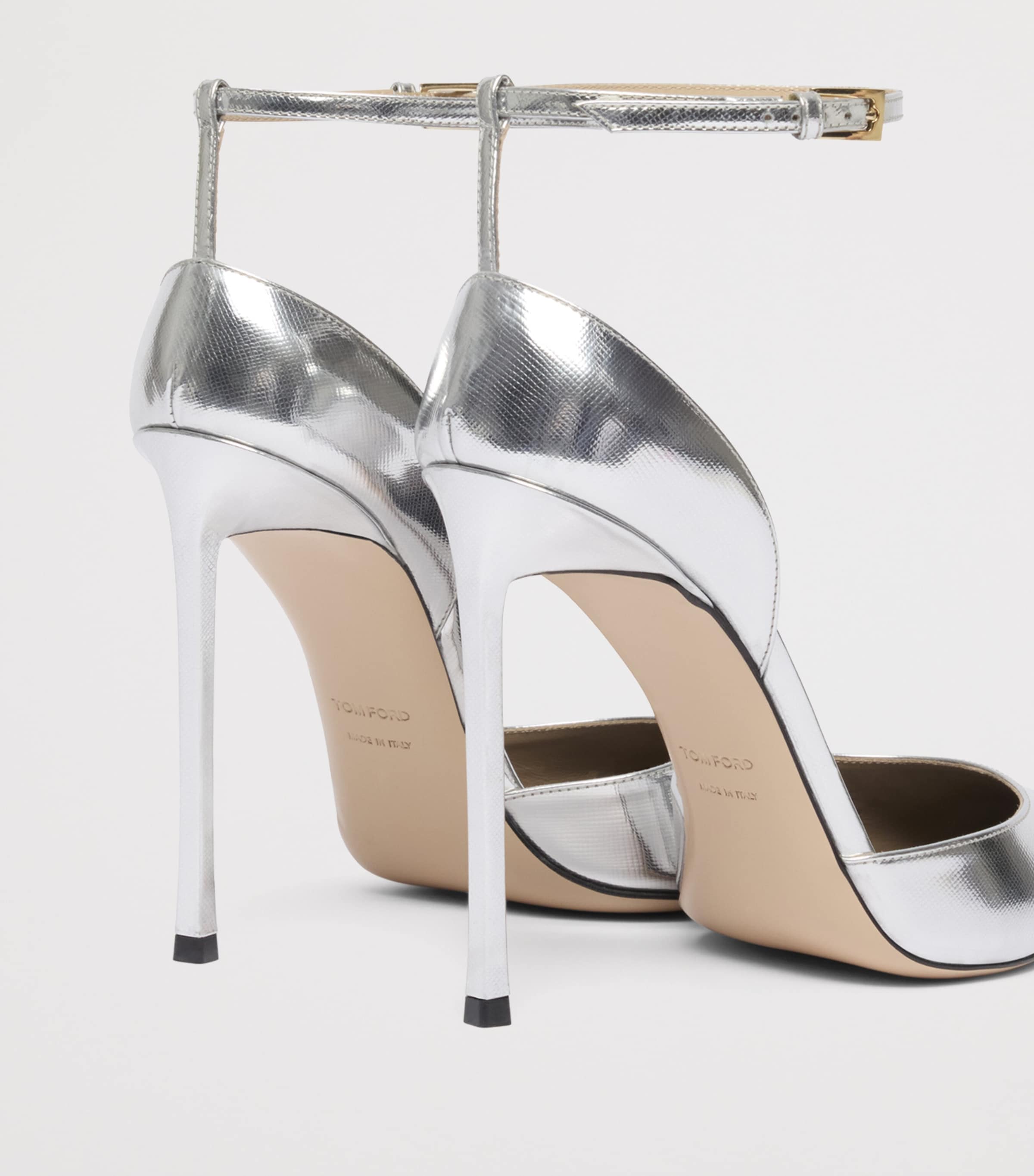 TOM FORD Metallic Leather Vertigo Mules 105 Taa Image 4