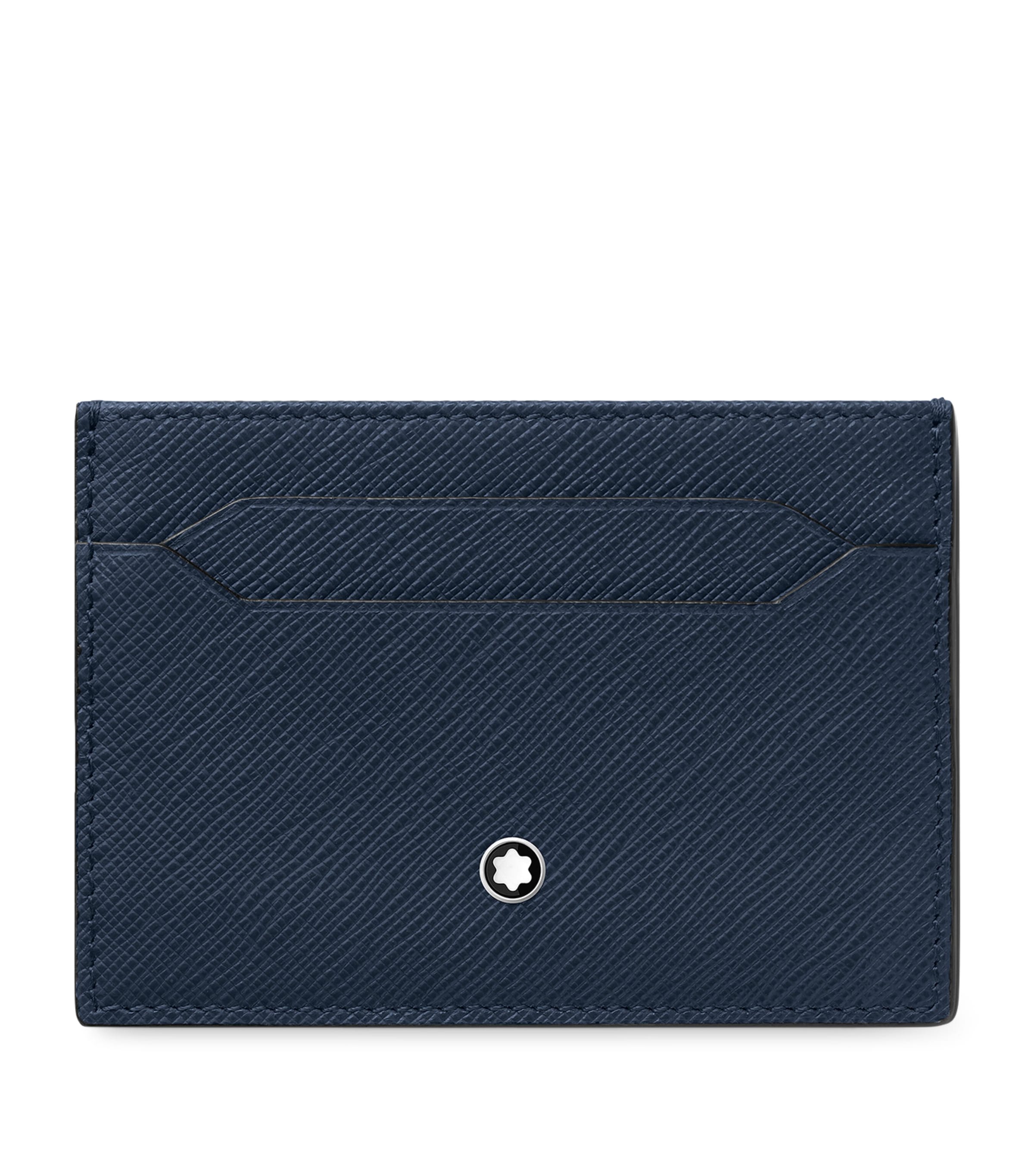 Montblanc Leather Sartorial Card Holder In Blue