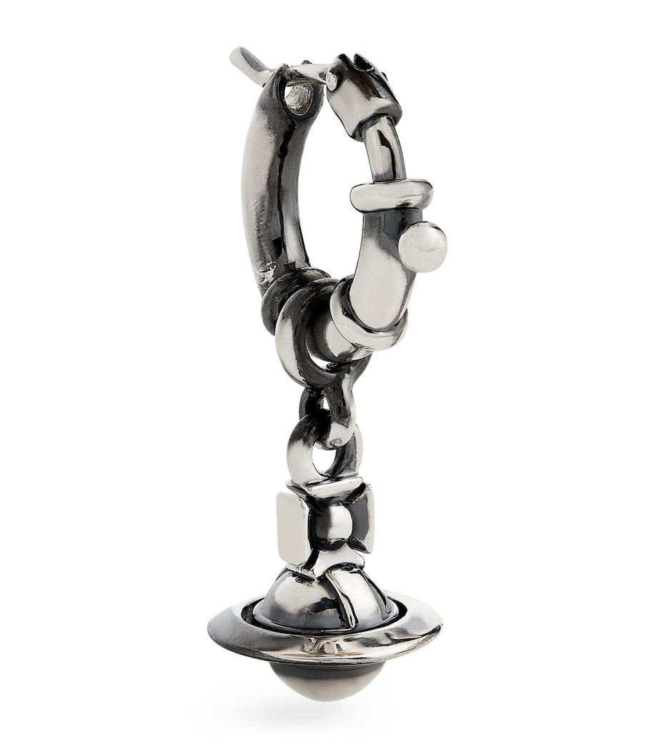 Pauliana Single Hoop Earring Q007- OXI SILVER Image 1