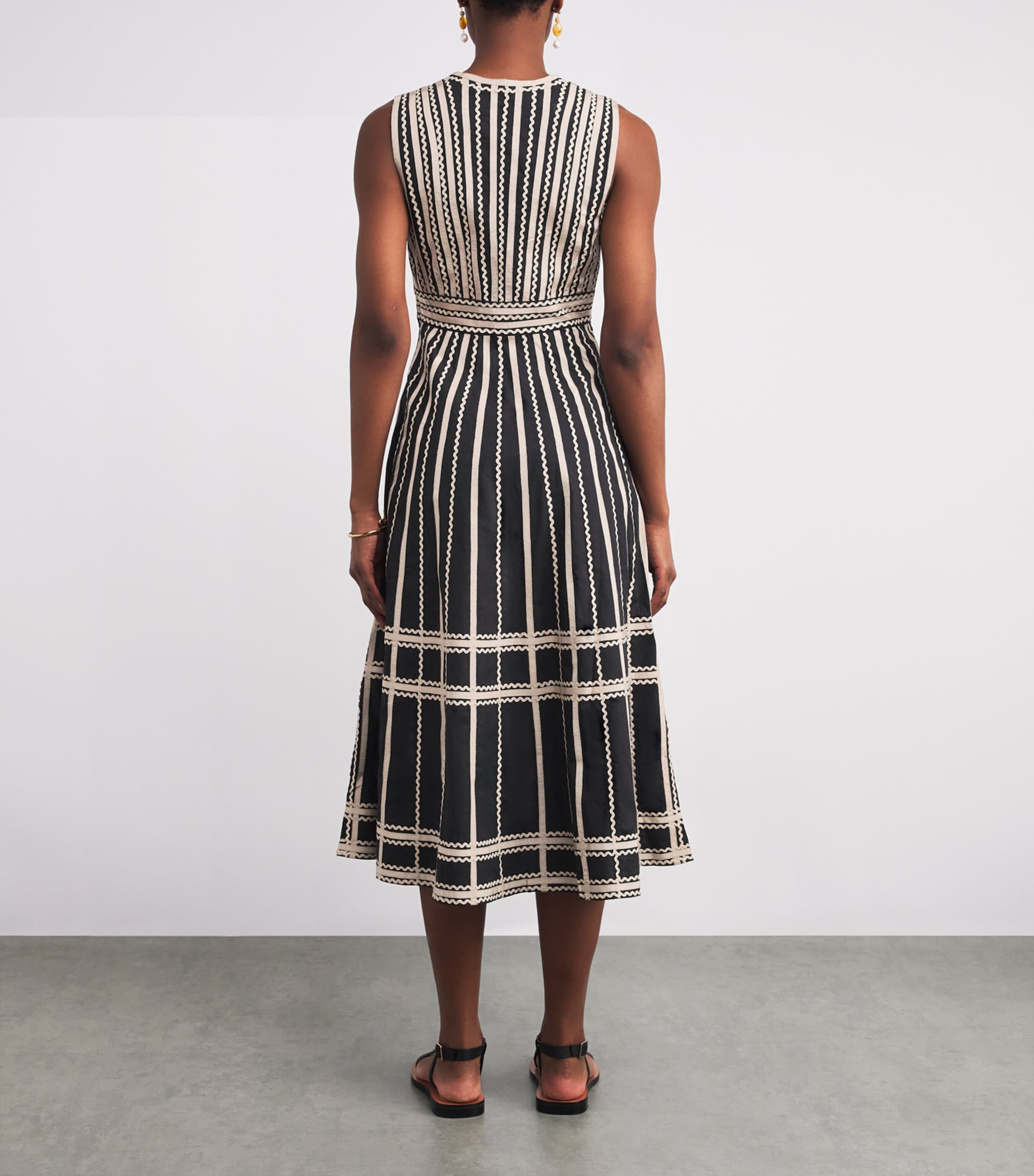 Cotton Palermo Midi Dress NOIR Image 3