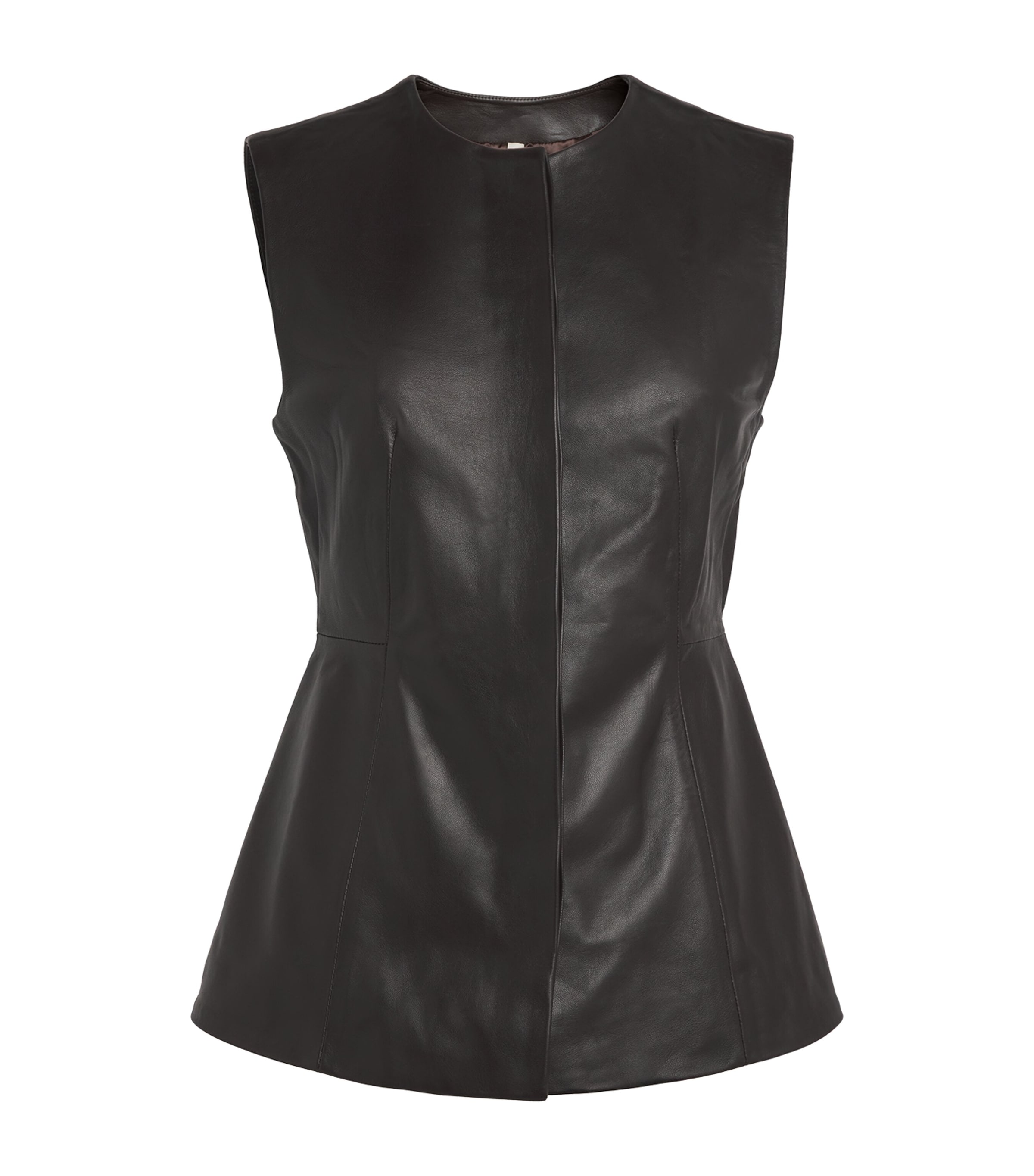 Lauren Manoogian Leather Bodice Top In Black