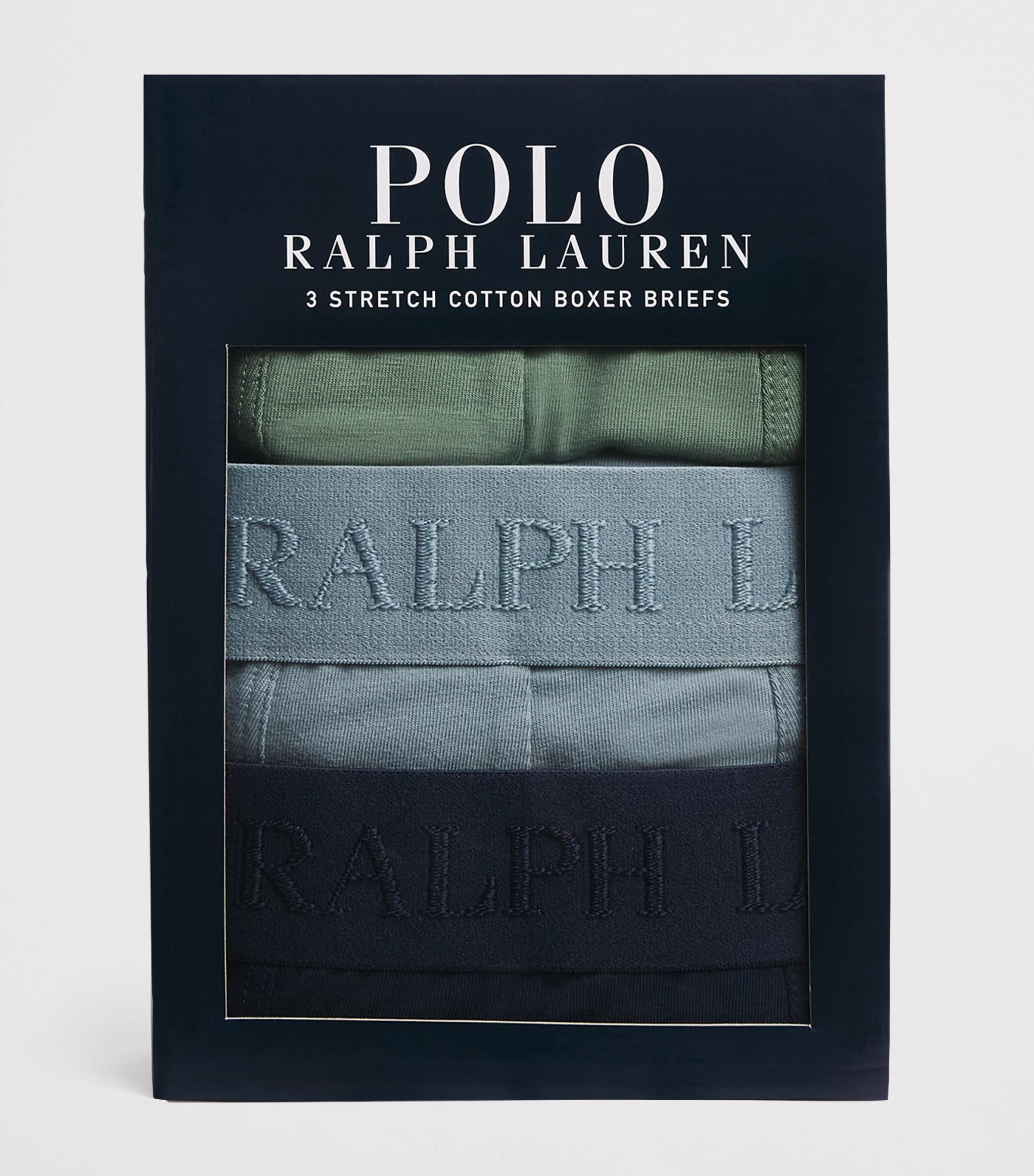 Polo Ralph Lauren Mens Stretch-Cotton Boxer Briefs (Pack of 3) Ftgue/cl Gr Blu/npnv Image 4