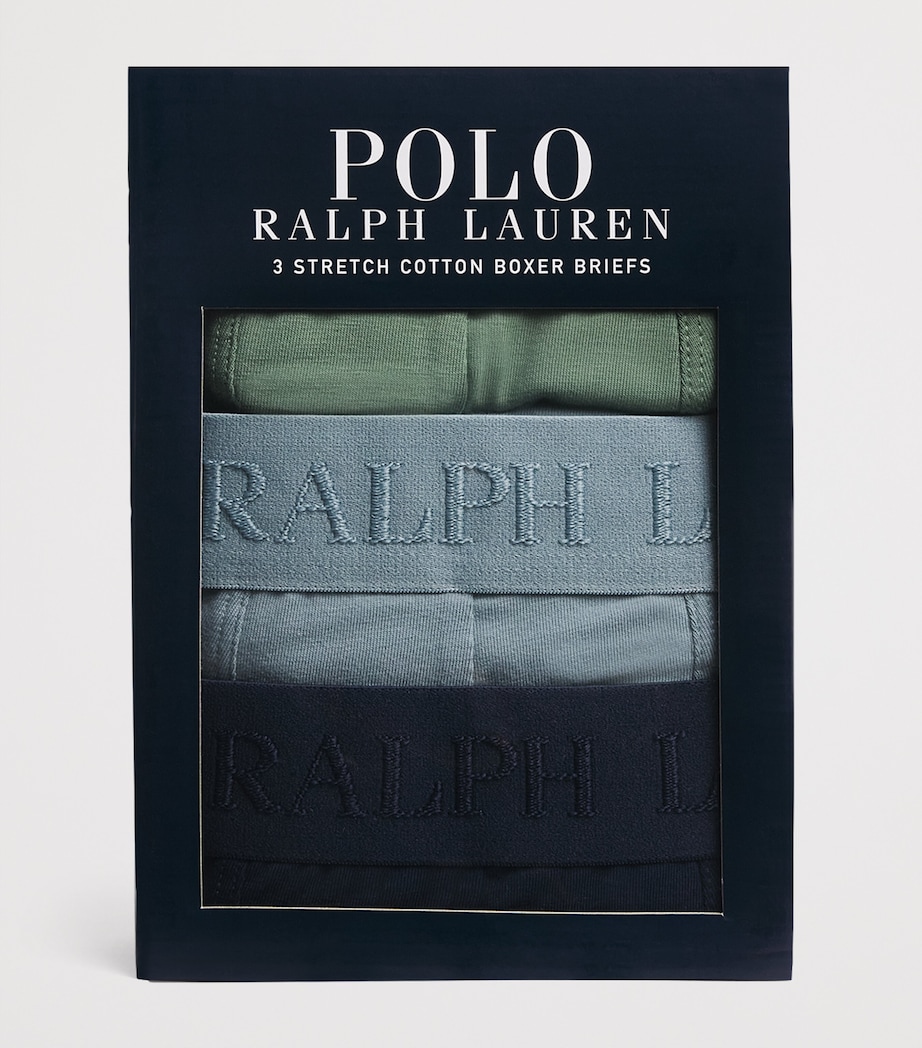 Polo Ralph Lauren Mens Stretch-Cotton Boxer Briefs (Pack of 3) Ftgue/cl Gr Blu/npnv Image 4