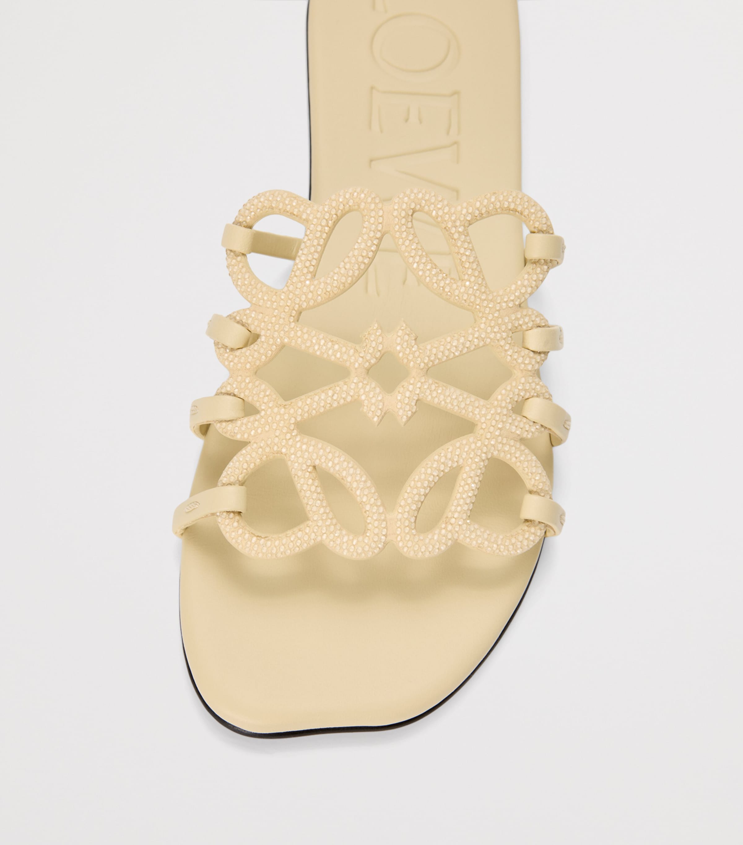 Leather Petal Anagram Sandals BUTTER Image 4