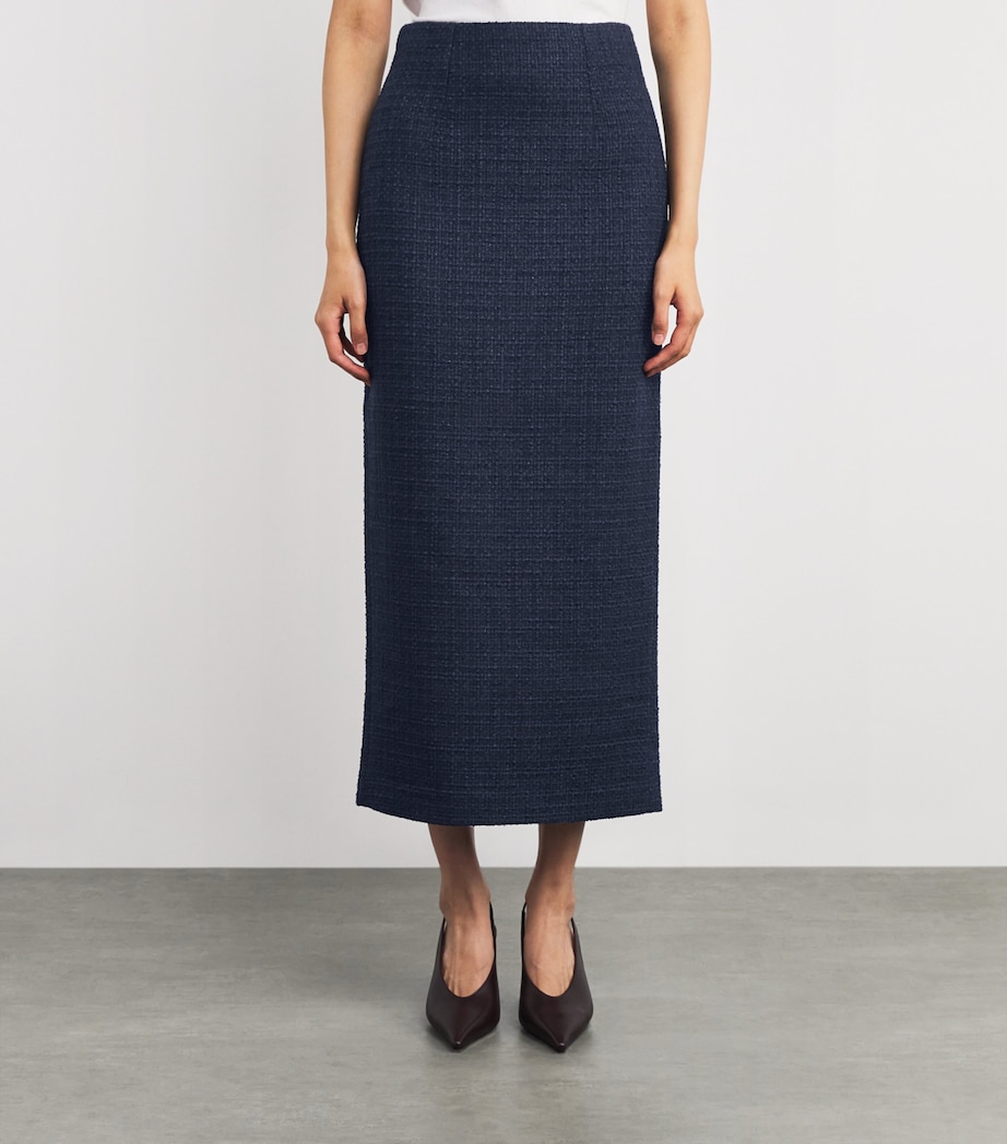 Bouclé Midi Skirt NAVY Image 3