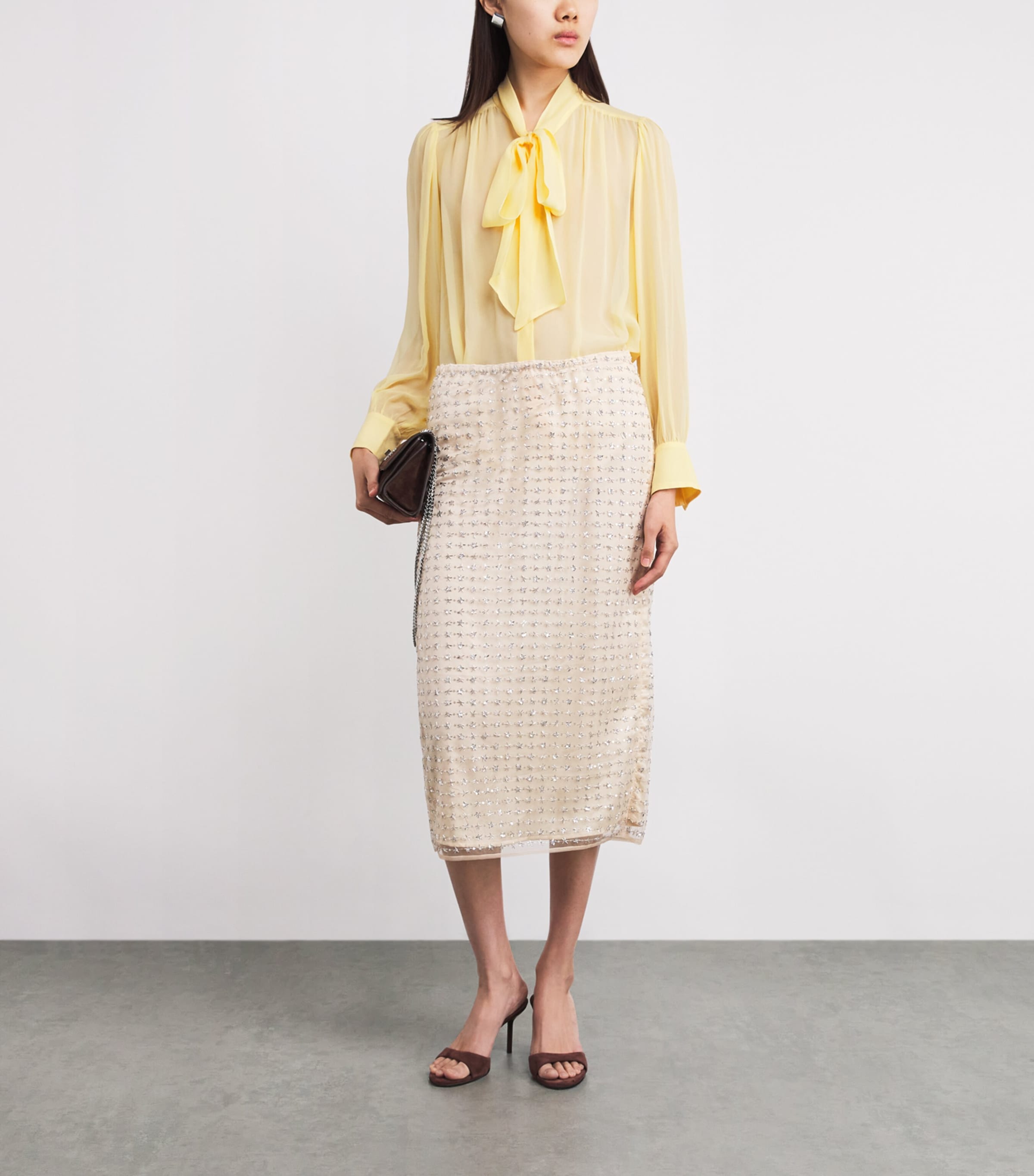 Tie-Neck Blouse F732 BUTTER Image 2