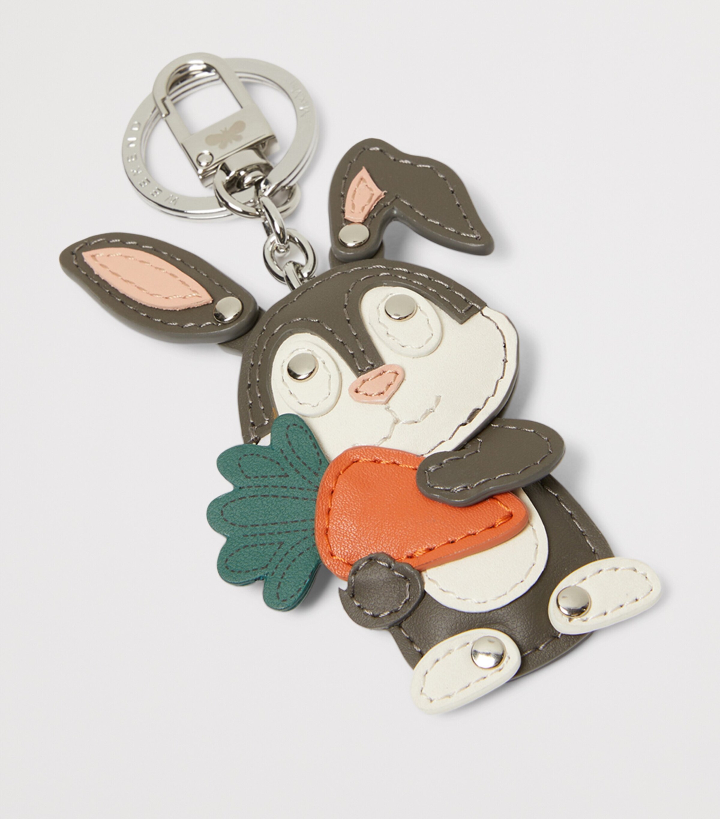 Weekend Max Mara Leather Bunny Keyring Light Grey Image 4