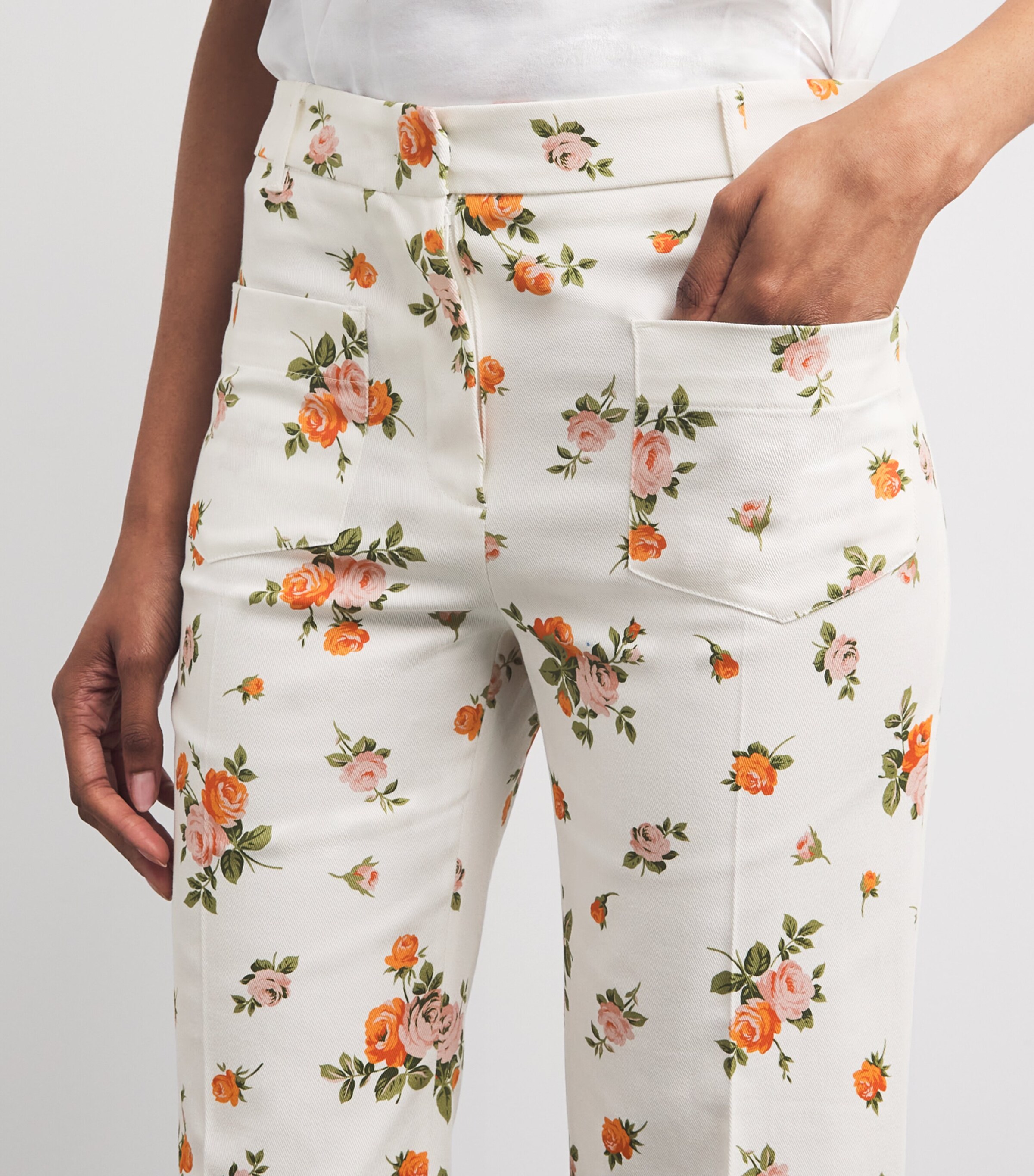 パンツ 'S MAX MARA Merano cotton trouser with floral print Bianco Merano cotton trouser with floral print 'S MAX MARA - Nugnes1920