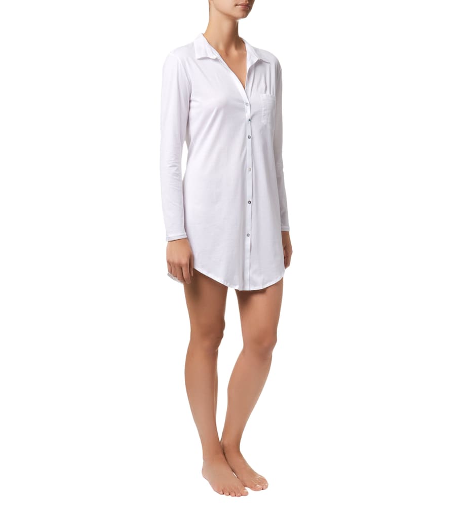 Cotton Deluxe Boyfriend Nightshirt WHITE Image 2