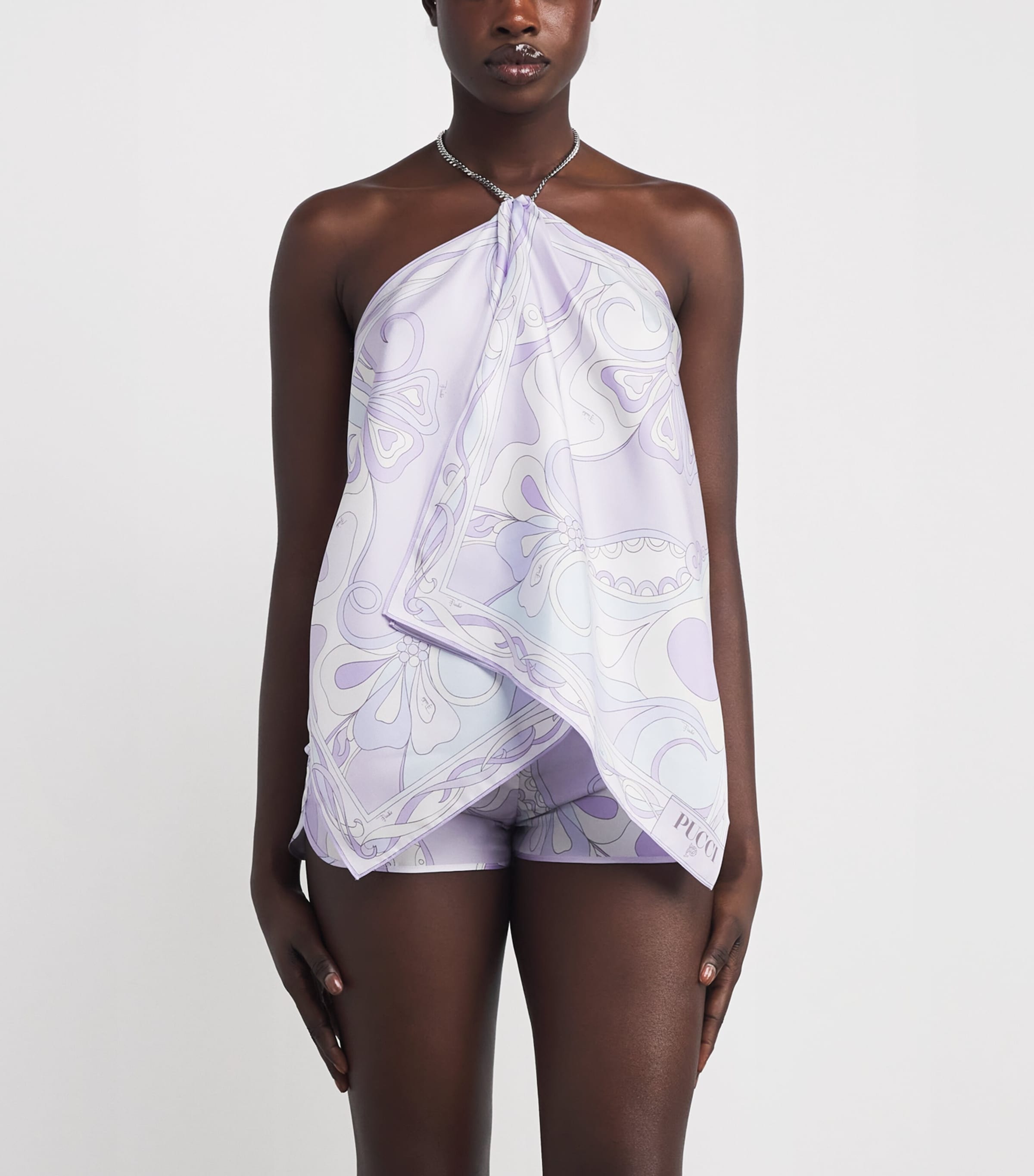 Silk Chain-Tie Top P03/LAVANDER Image 3