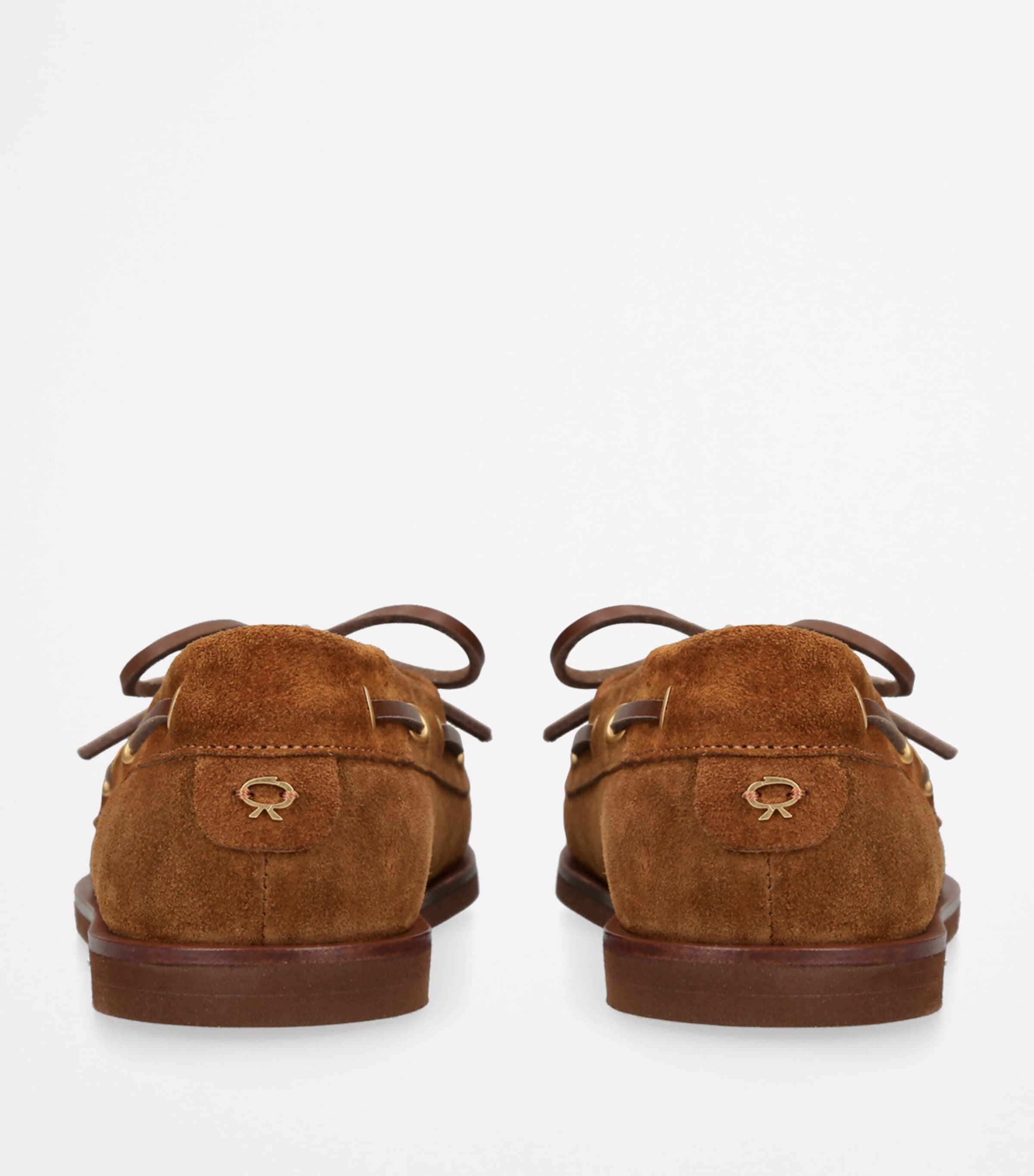 Gianvito Rossi Suede Vandee Boat Shoes Tan Image 3