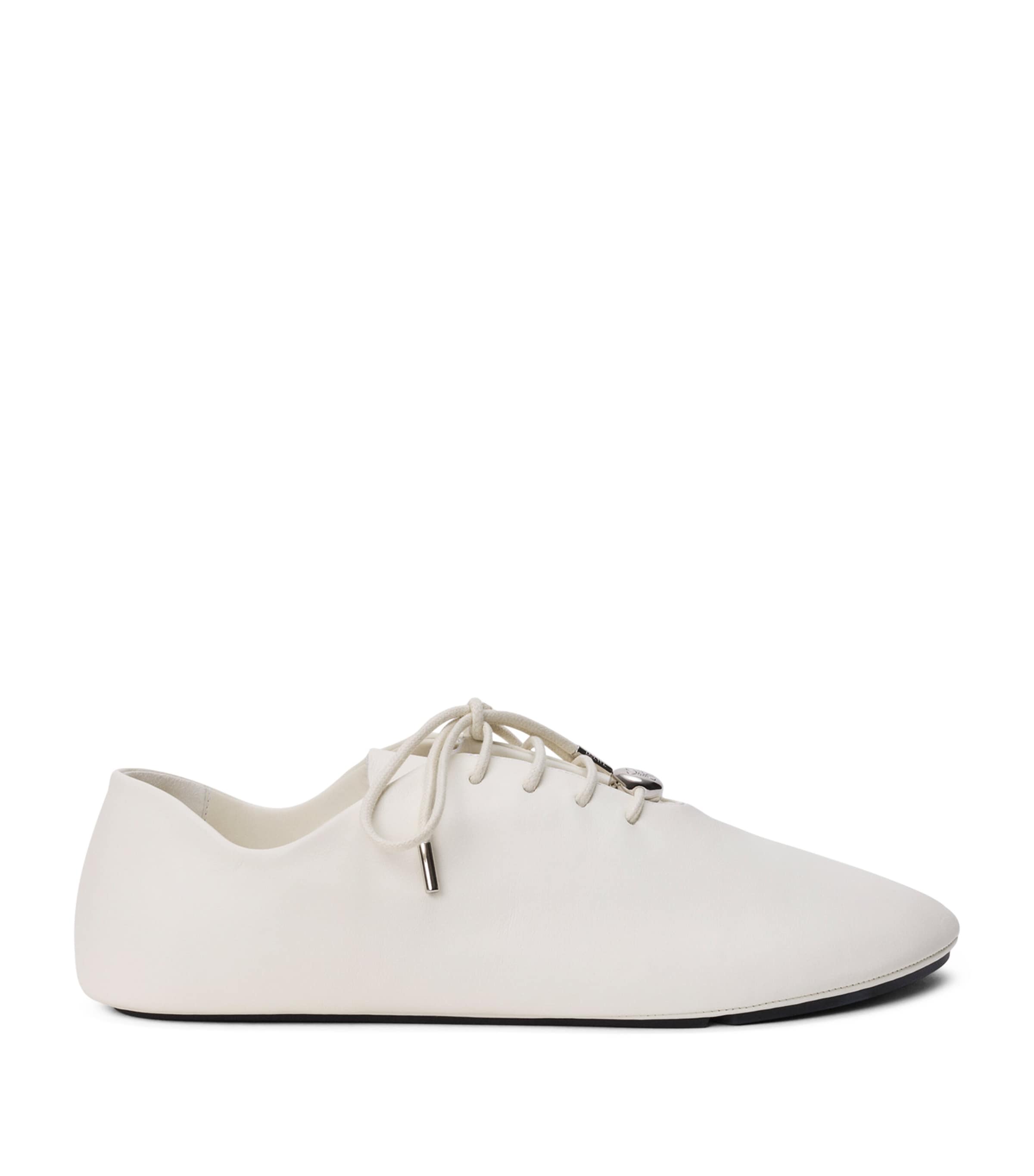 LOEWE Leather Pebble Soft Sneakers White Image 1