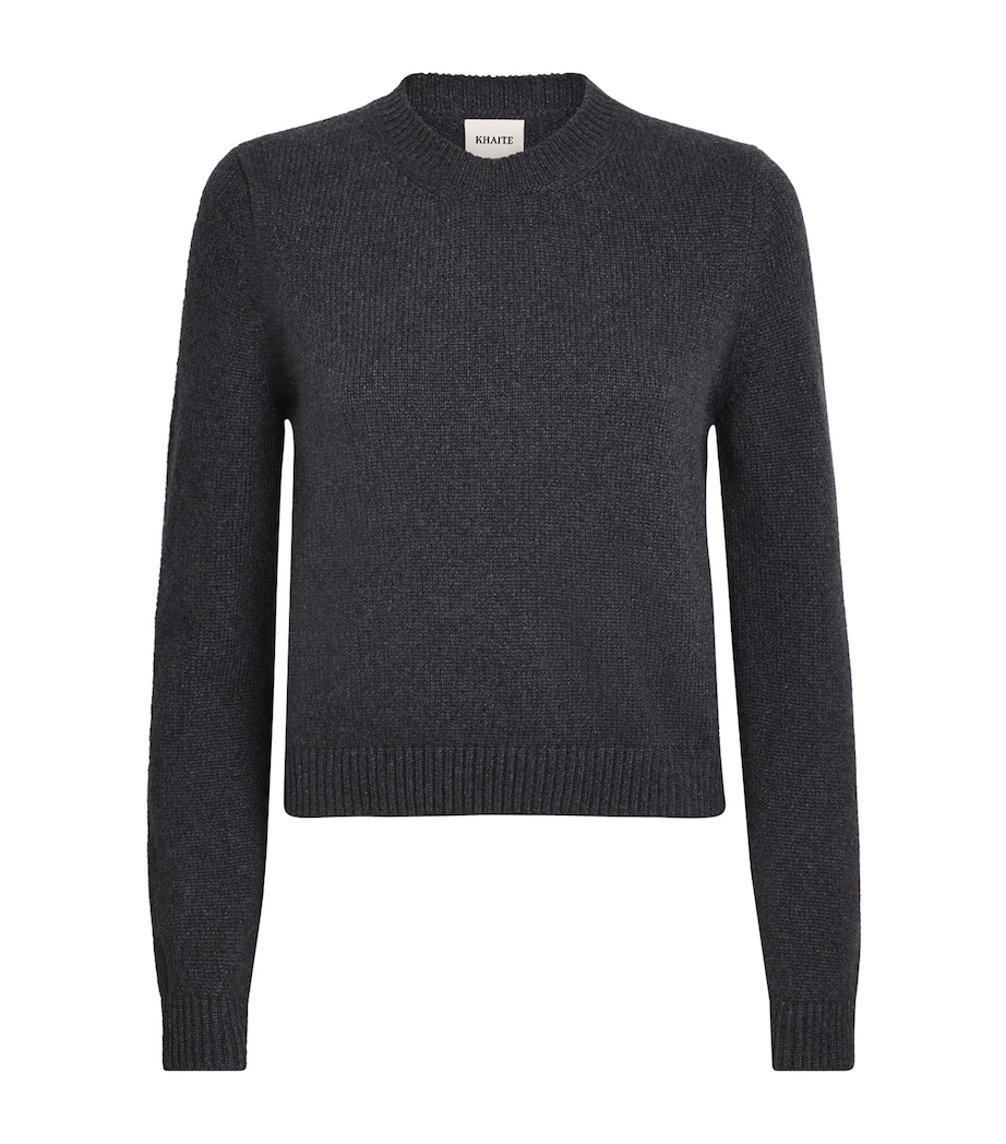 Khaite Womens Cashmere Crew-Neck Leta Sweater Charcoal Image 1