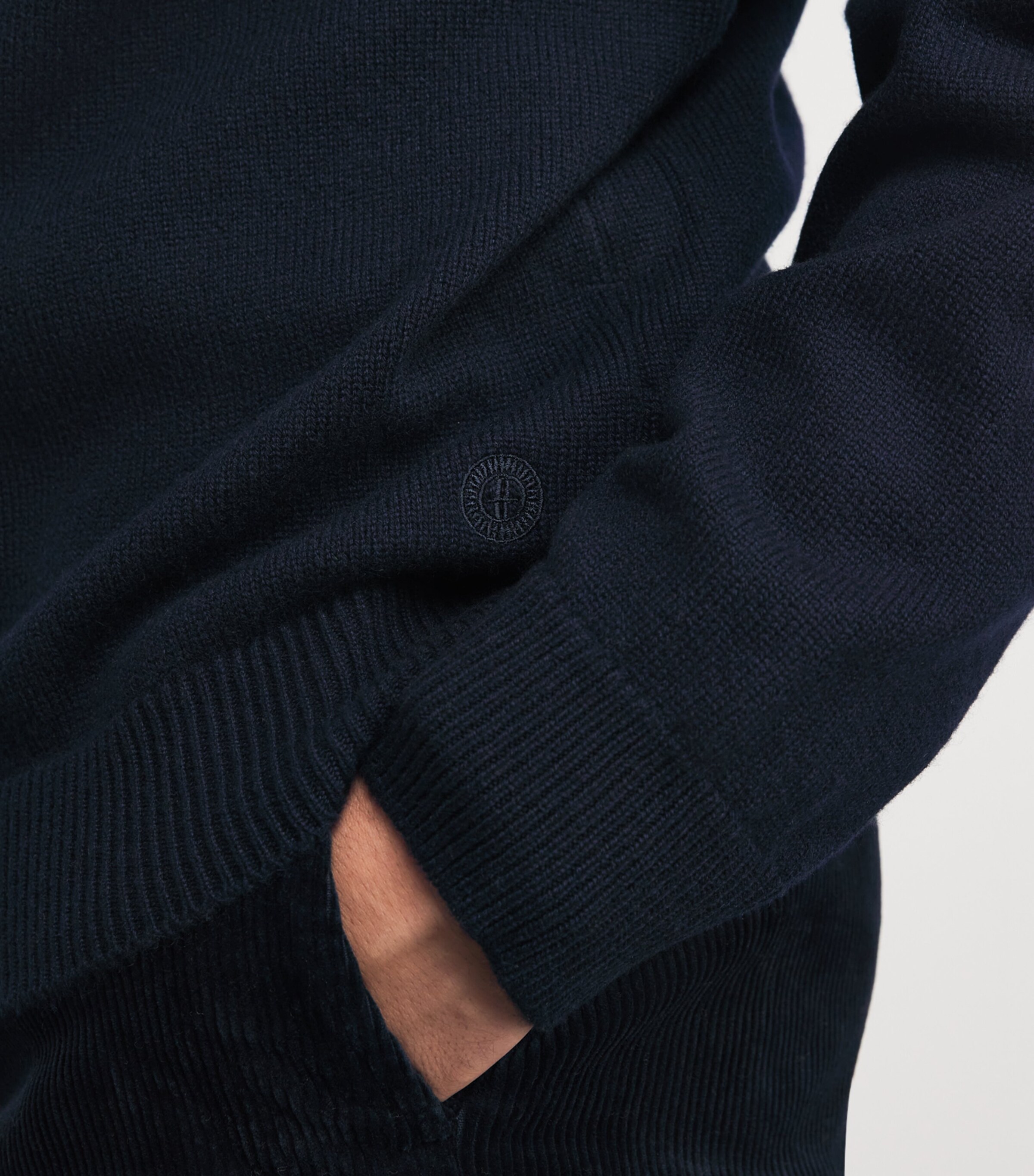 Harrods Mens Cashmere Hoodie T&d Navy Image 6