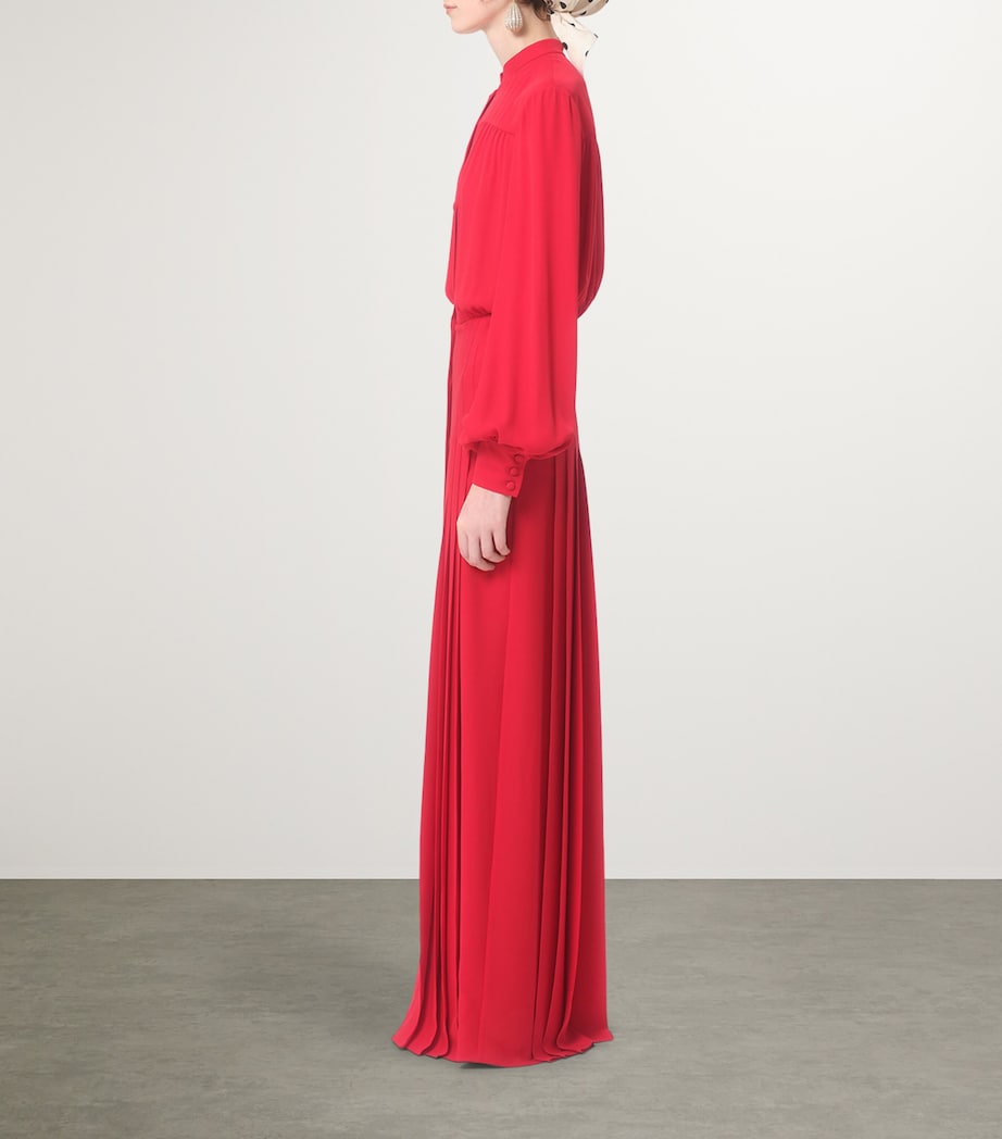 Silk Maxi Shirt Dress R9M Image 8