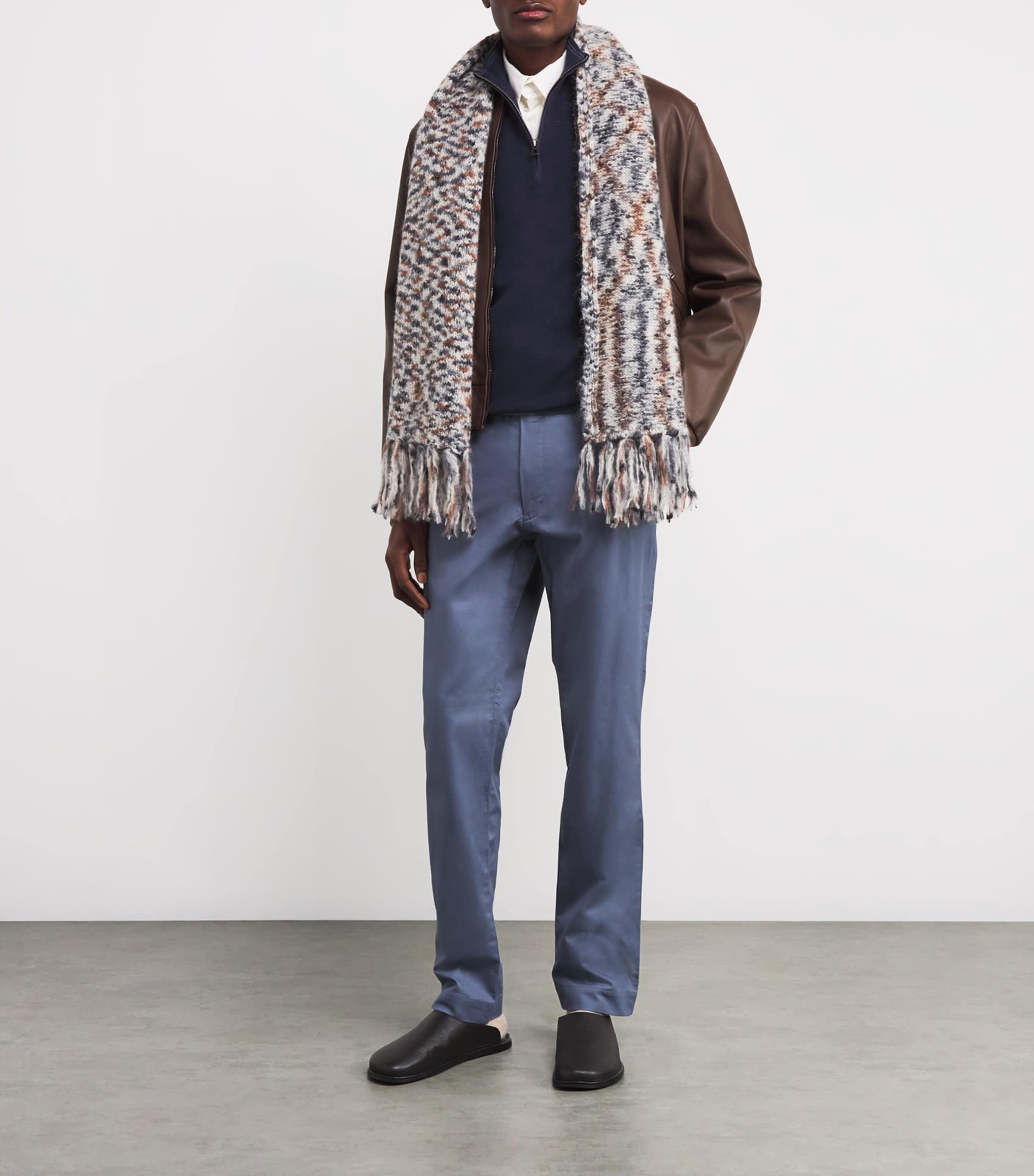 Cotton Quarter-Zip Sweatshirt NAVY Image 2