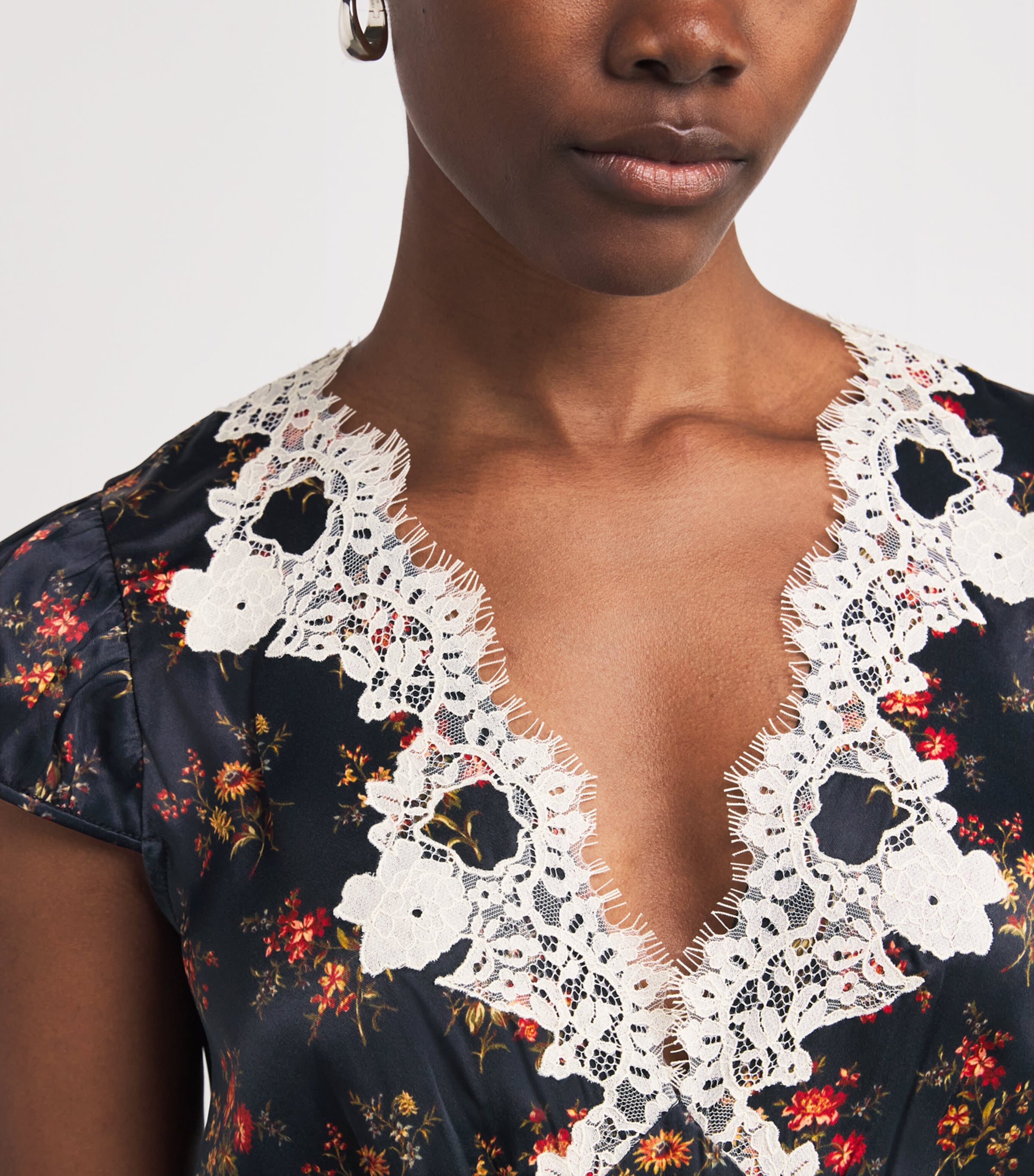 Satin Floral Coraline Midi Dress FLEUR DU PALAIS Image 4