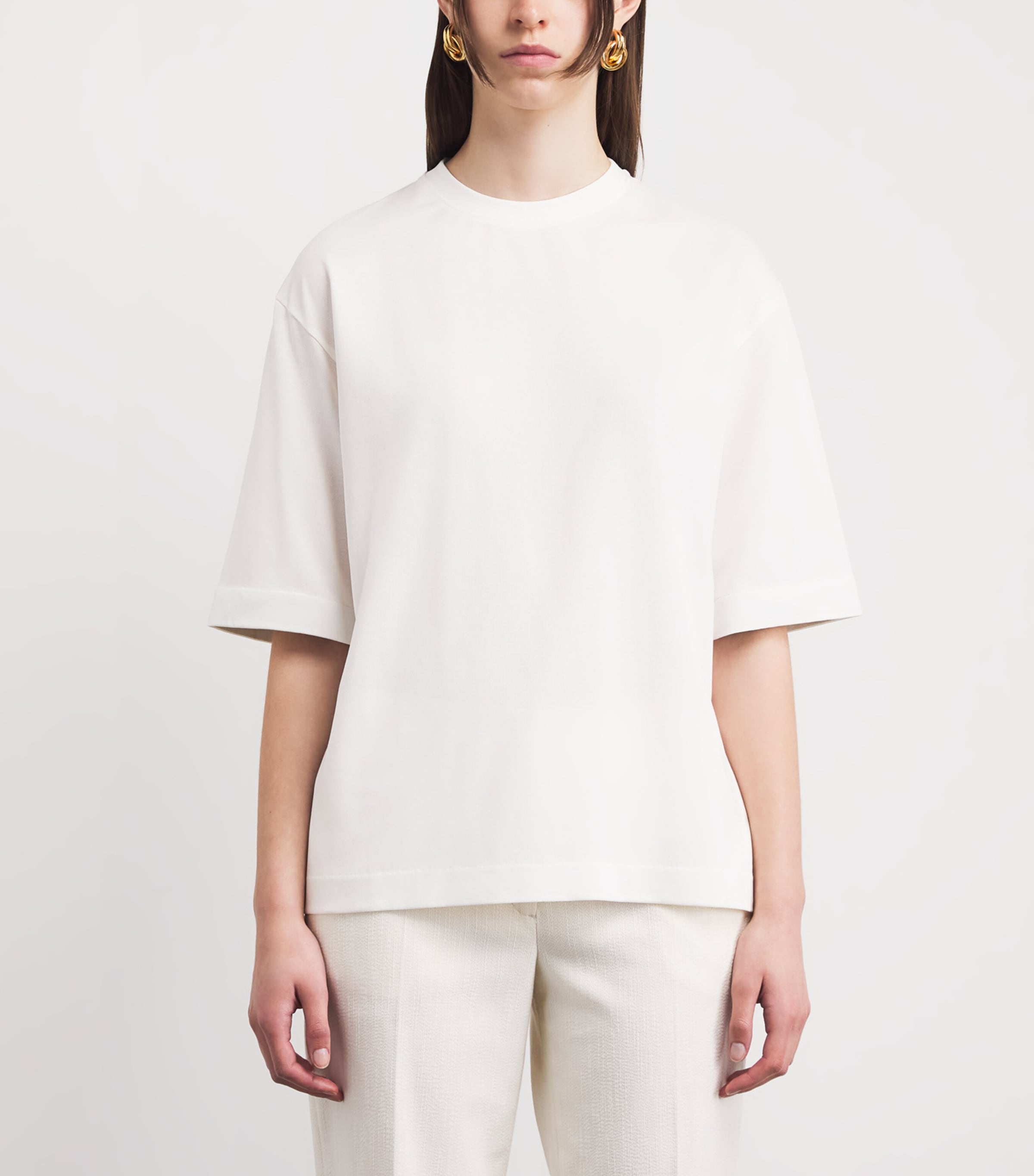 Jacquemus Womens Paper-Jersey Ventadou T-Shirt White Image 4