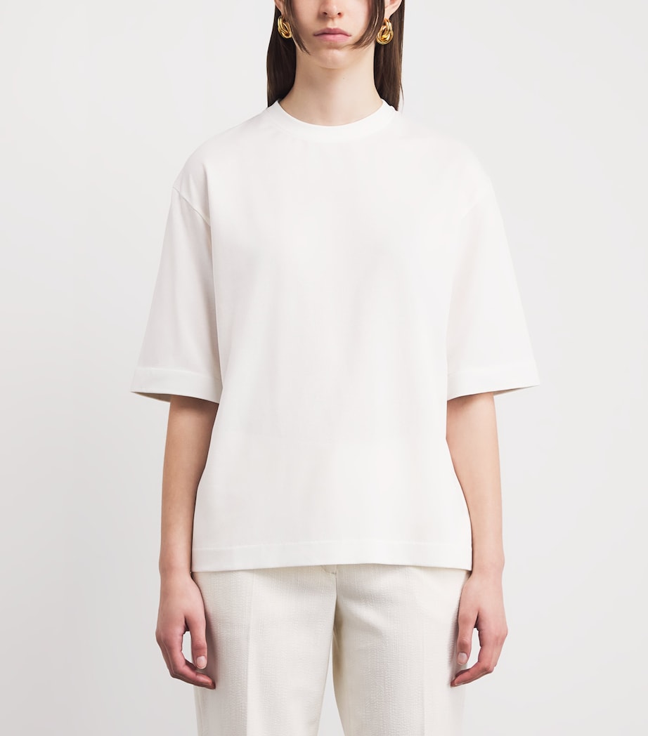 Jacquemus Womens Paper-Jersey Ventadou T-Shirt White Image 4