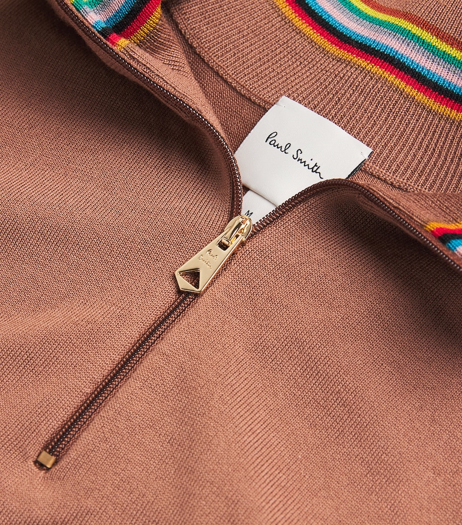 Merino Wool Quarter-Zip Sweater TERRACOTA -65 Image 5