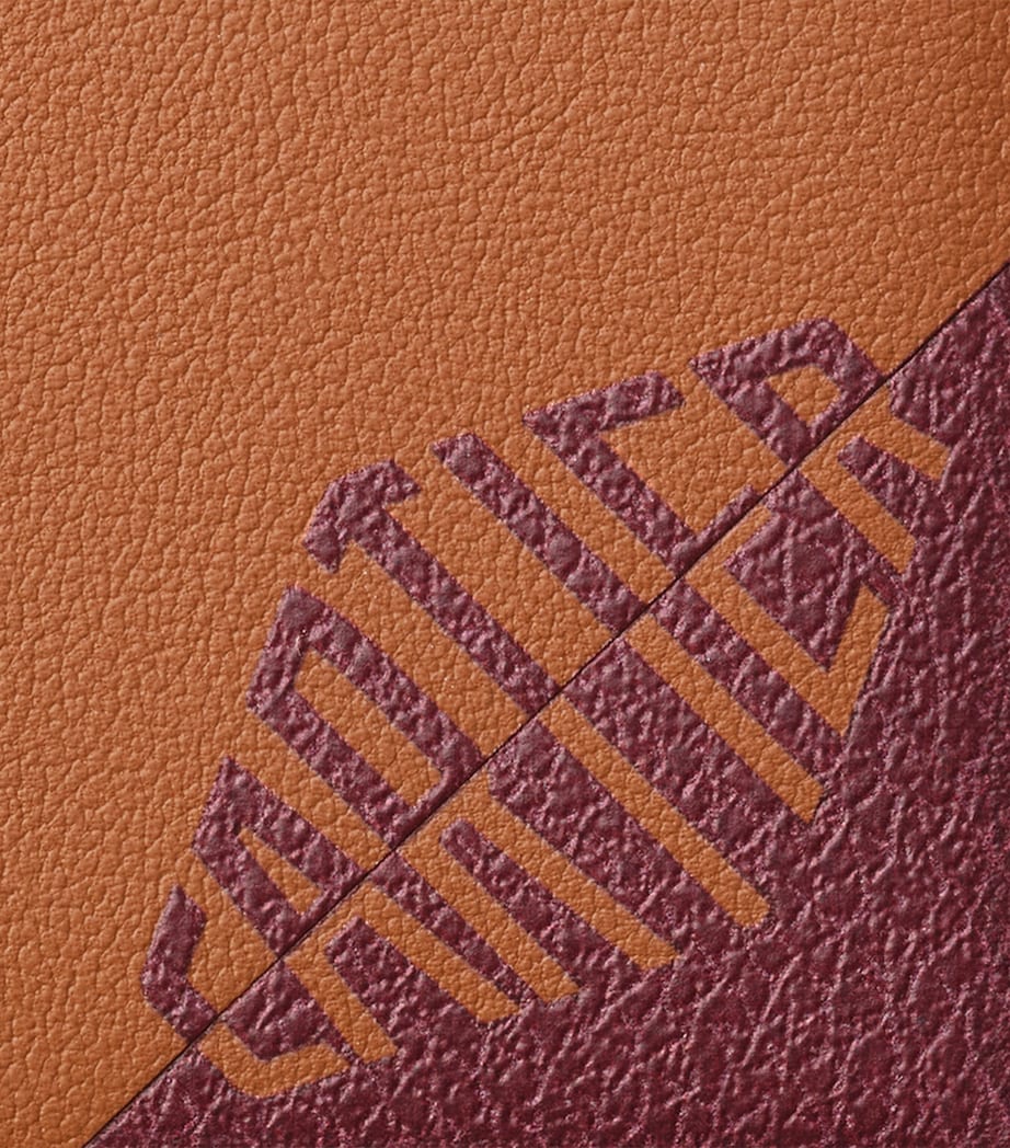 Leather Losange Shadow Card Holder CARAMEL AND BURGUNDY Image 4