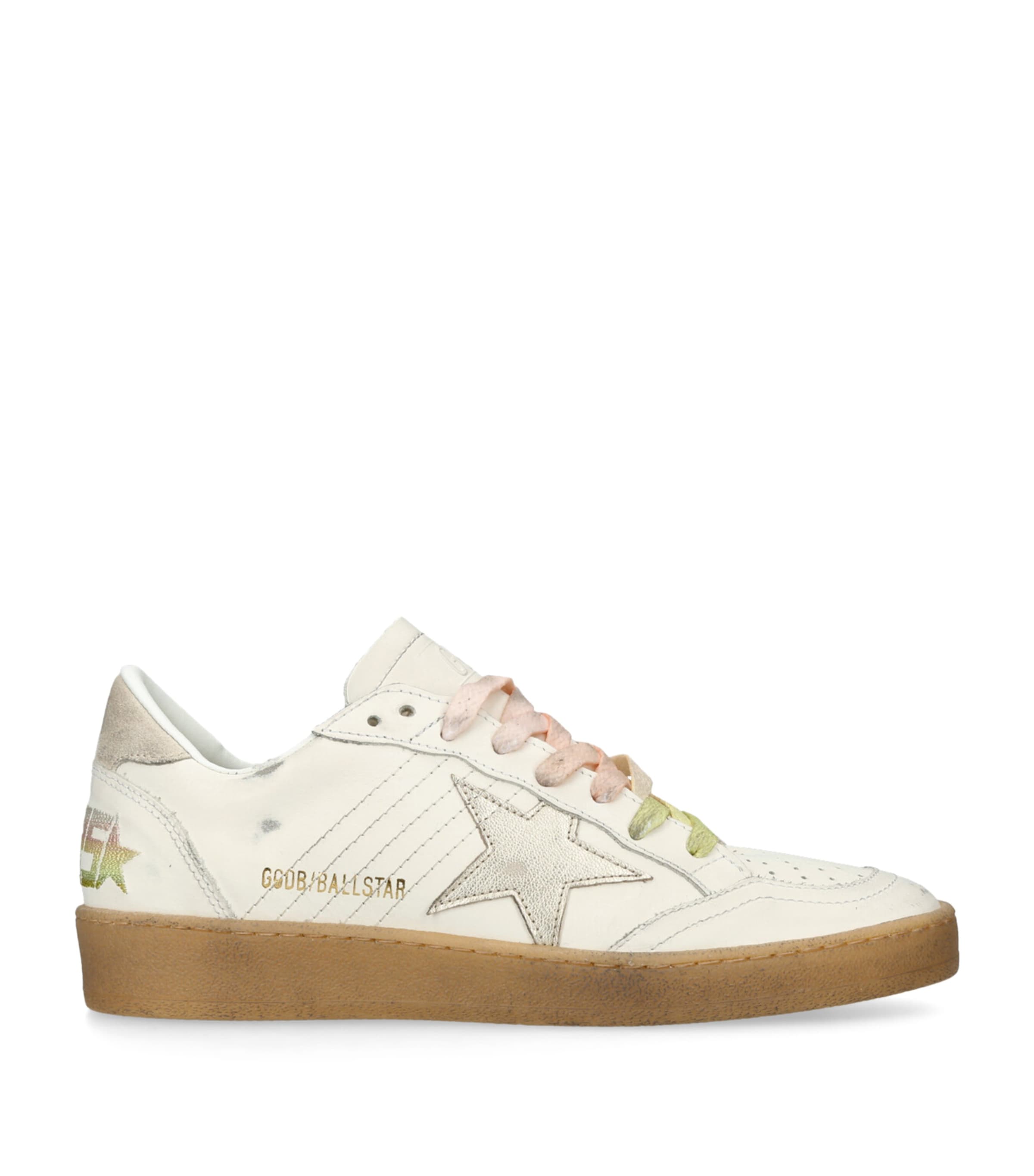 Golden Goose Leather Ball Star Sneakers In White