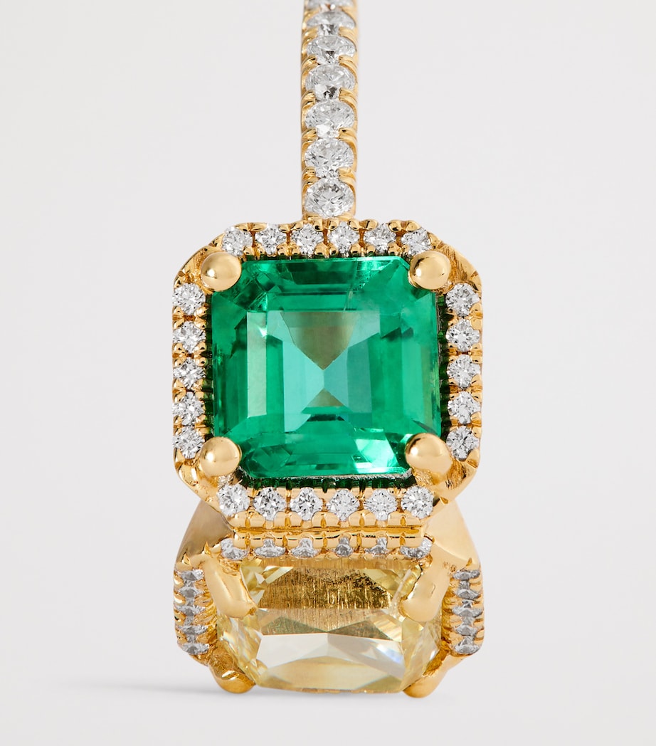 Suzanne Kalan Yellow Gold Toi et Moi Diamond and Emerald Ring Yg/emer Image 6