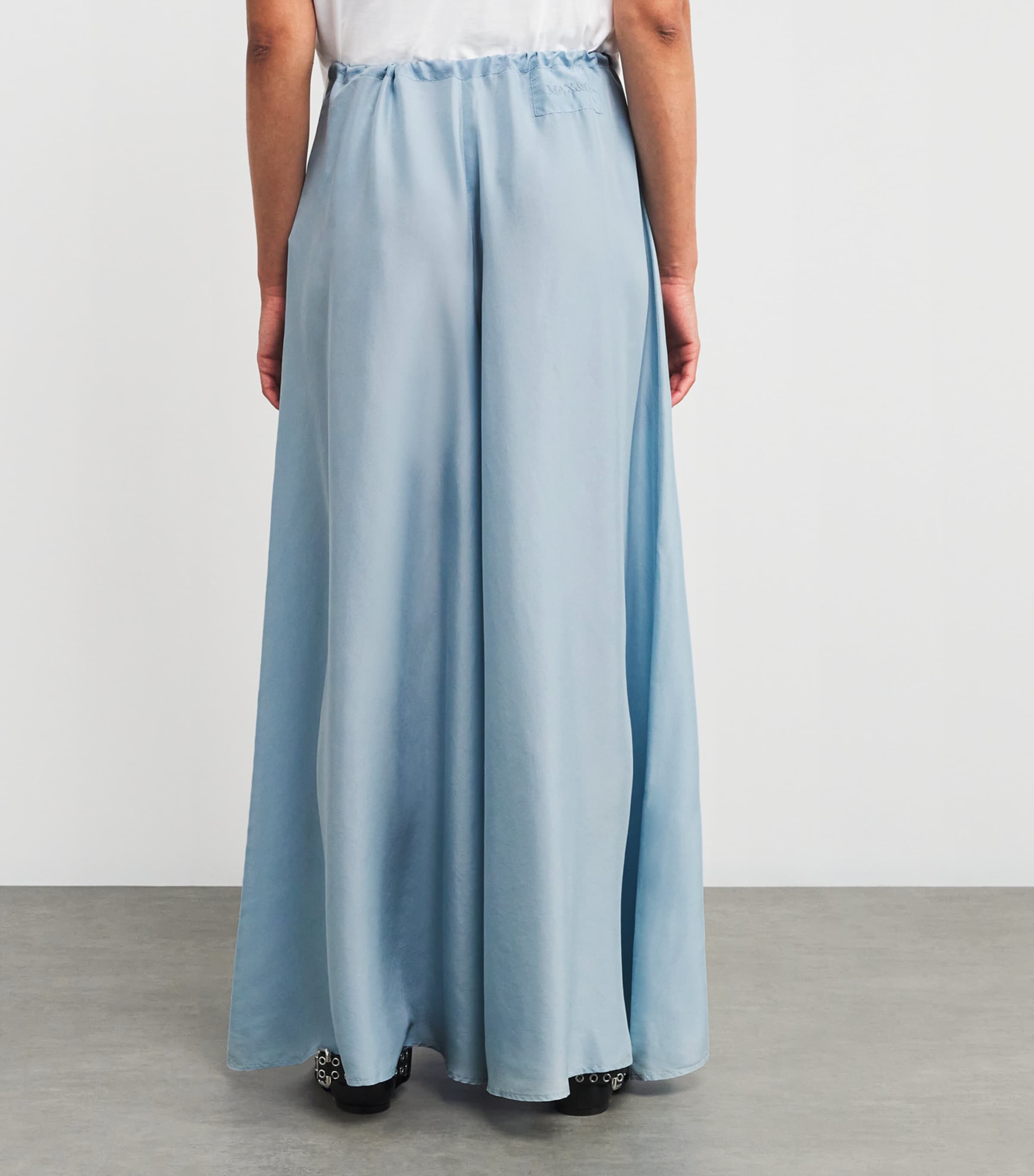 Silk Shades Of Nature Wide-Leg Trousers LIGHT BLUE Image 4