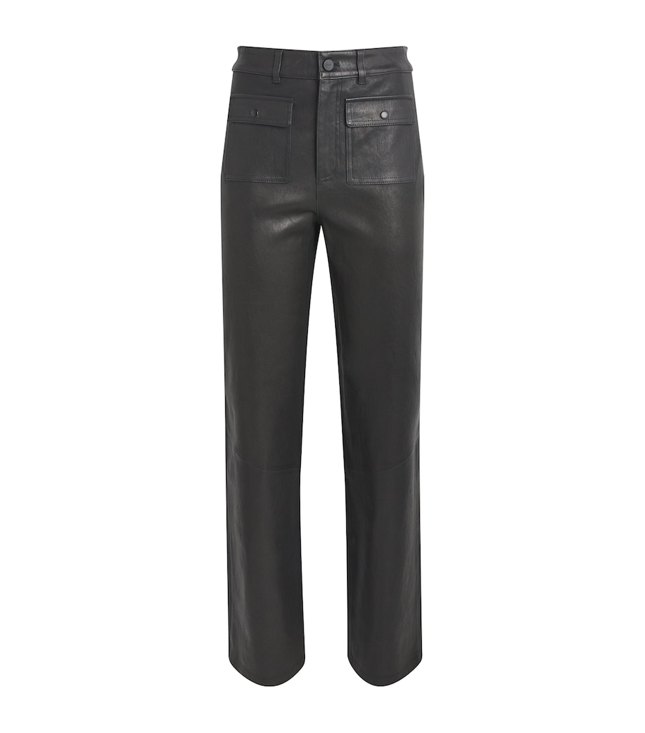 Leather Stevie Straight Trousers BLACK Image 1