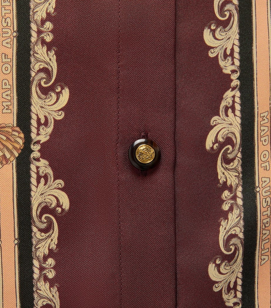 Zimmermann Womens Silk Valiant Shirt Plum Scarf Image 6
