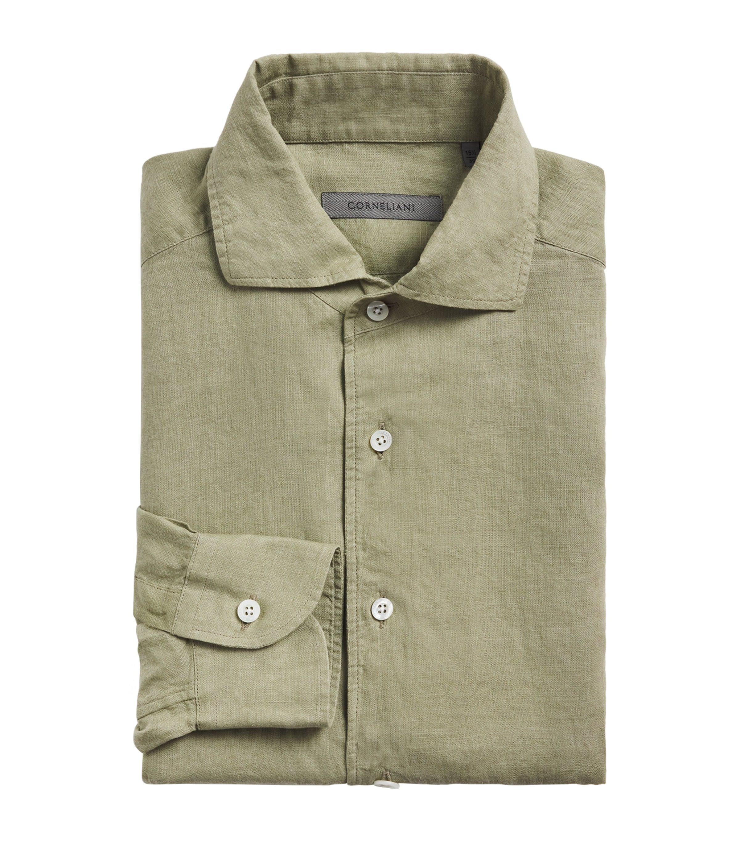 Corneliani Linen Shirt In Green