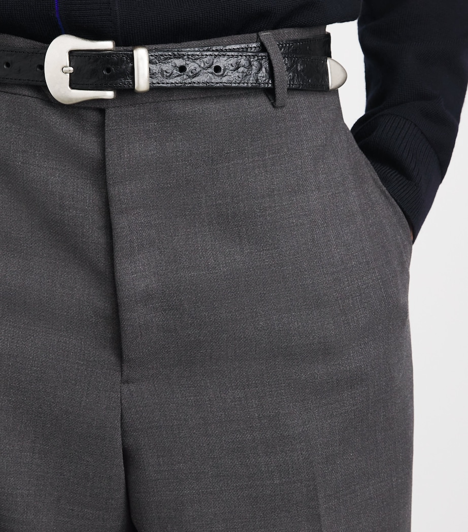 Paul Smith Mens Wool Relaxed Pleated Trousers Melange Image 3