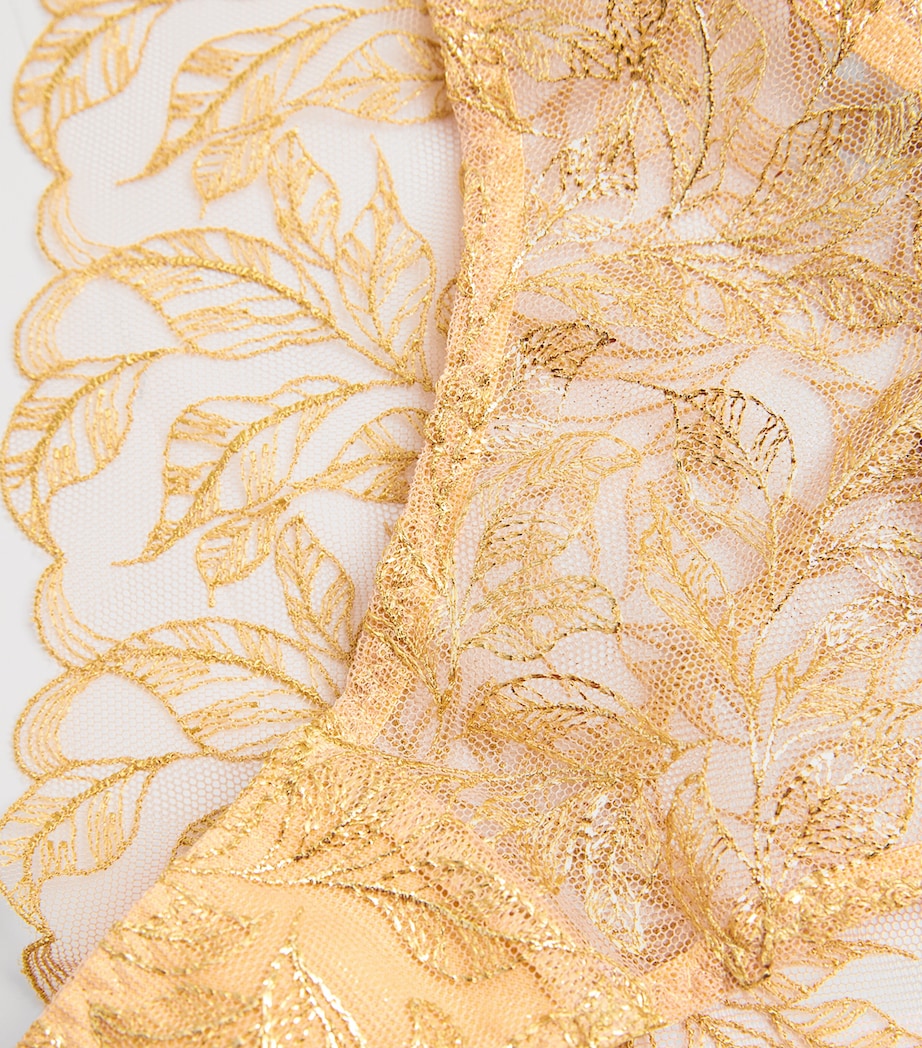 Embroidered Liora Brazilian Briefs GOLD Image 4