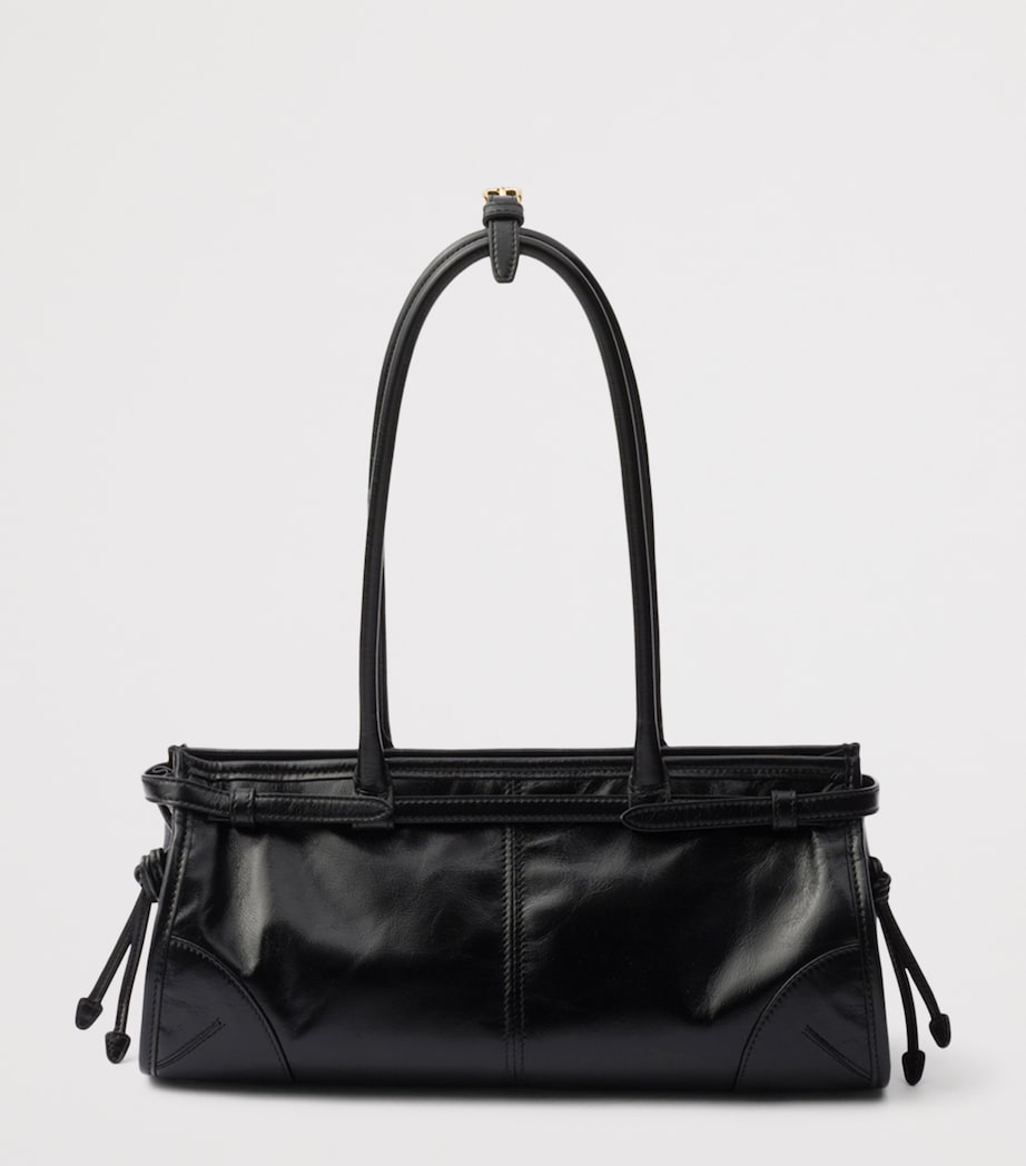 Prada Medium Leather Bonnie Shoulder Bag Black Image 6