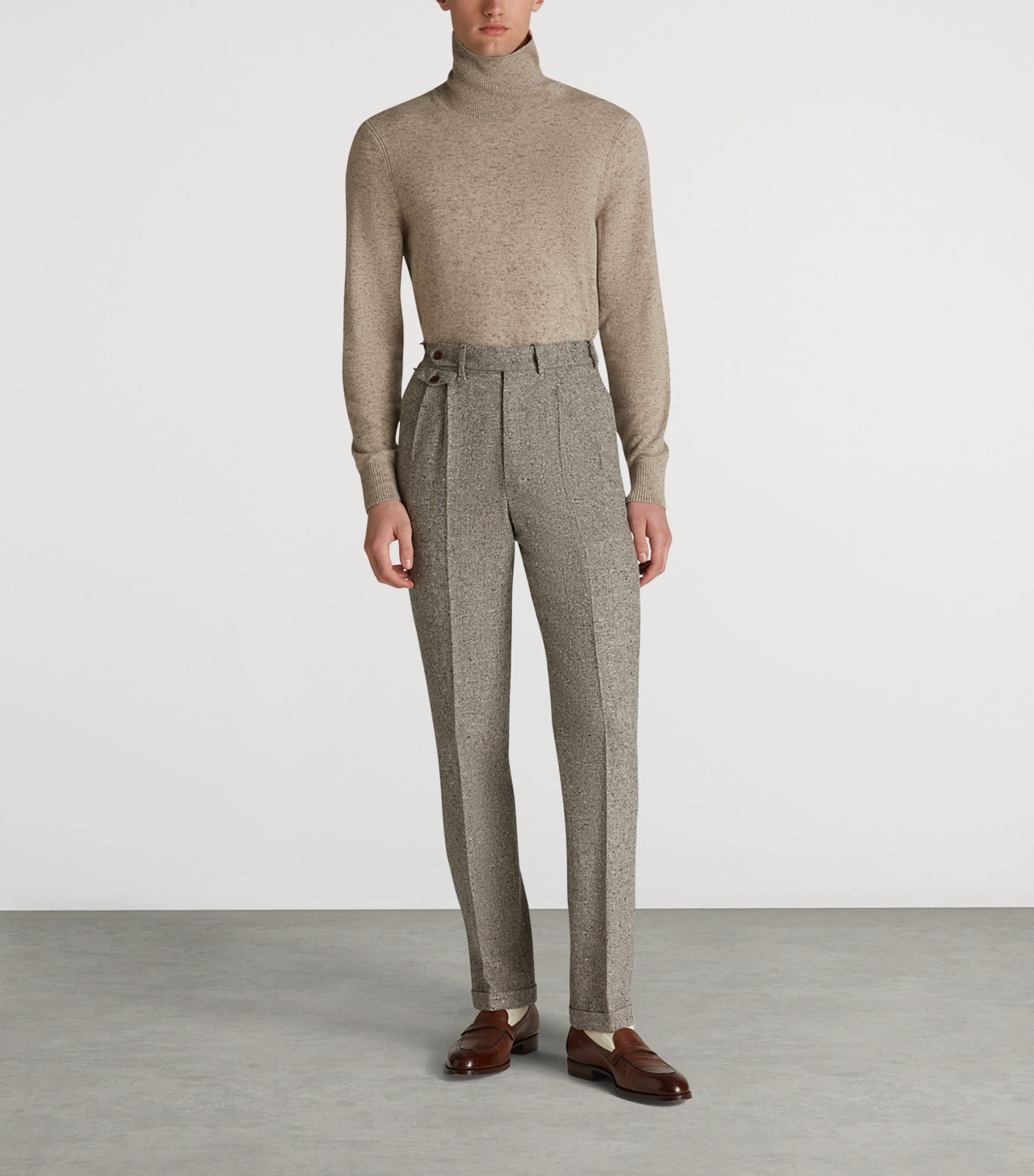 Cashmere Rollneck Donegal Sweater 106OAT MEAL Image 2