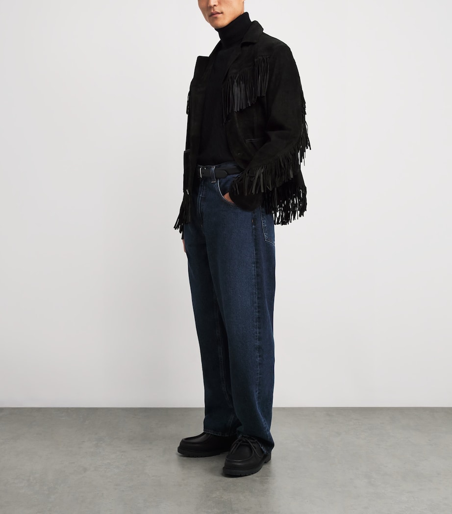 Suede Fringed Jacket BLACK Image 2