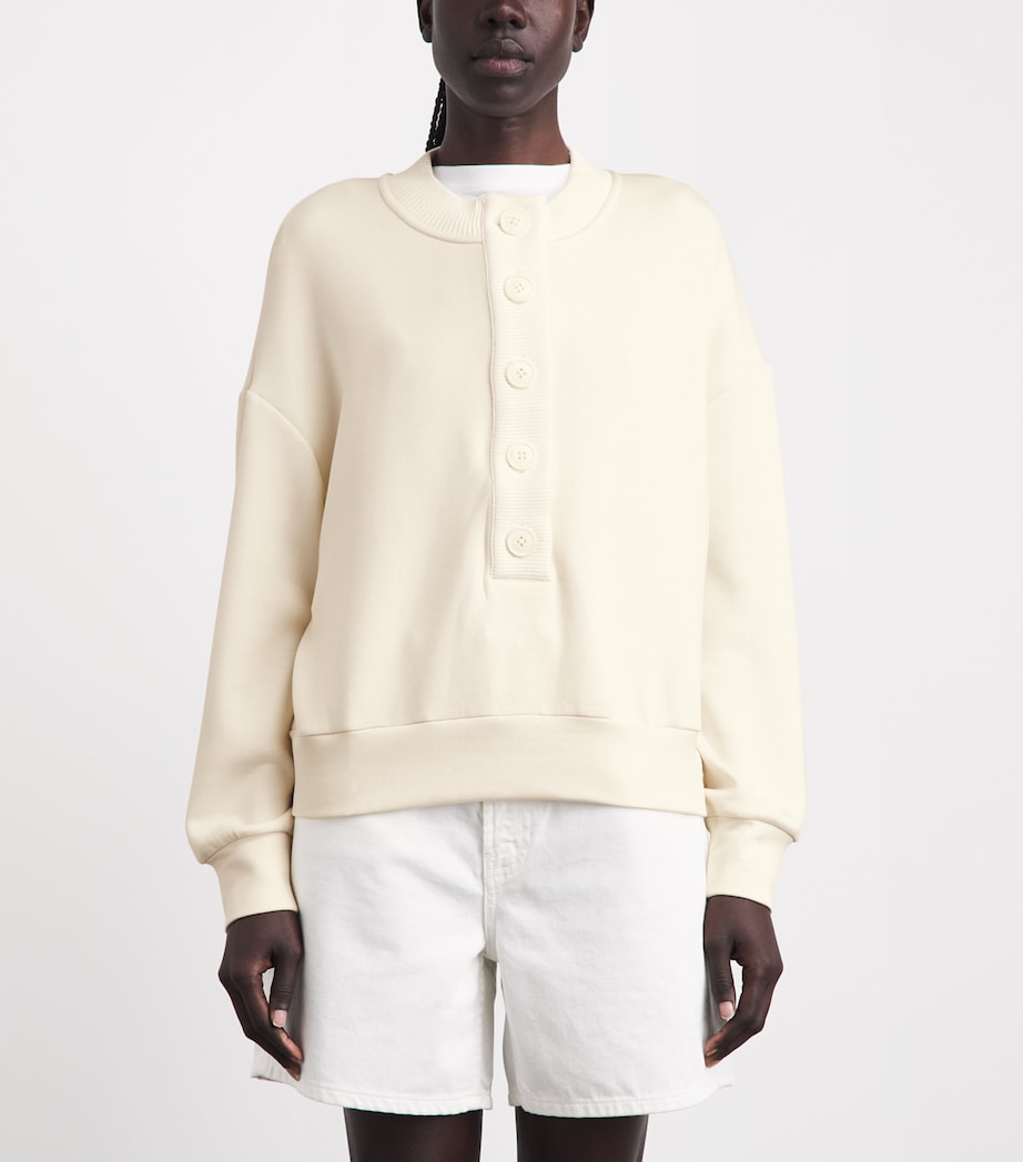 Varley Womens Button-Up Reena Sweatshirt Pristine Image 4
