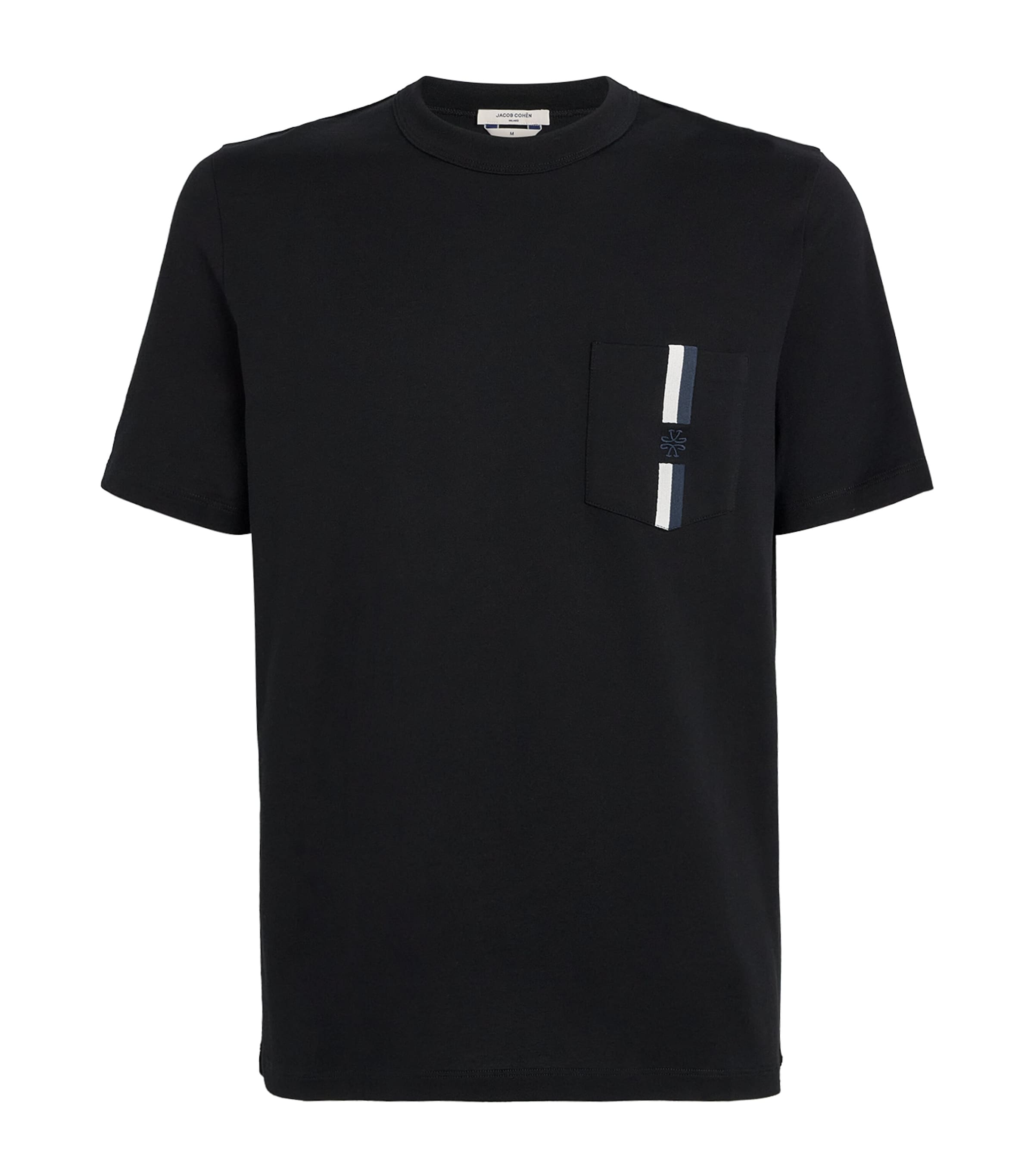 Jacob Cohen Cotton Stripe Monogram T-shirt In Black