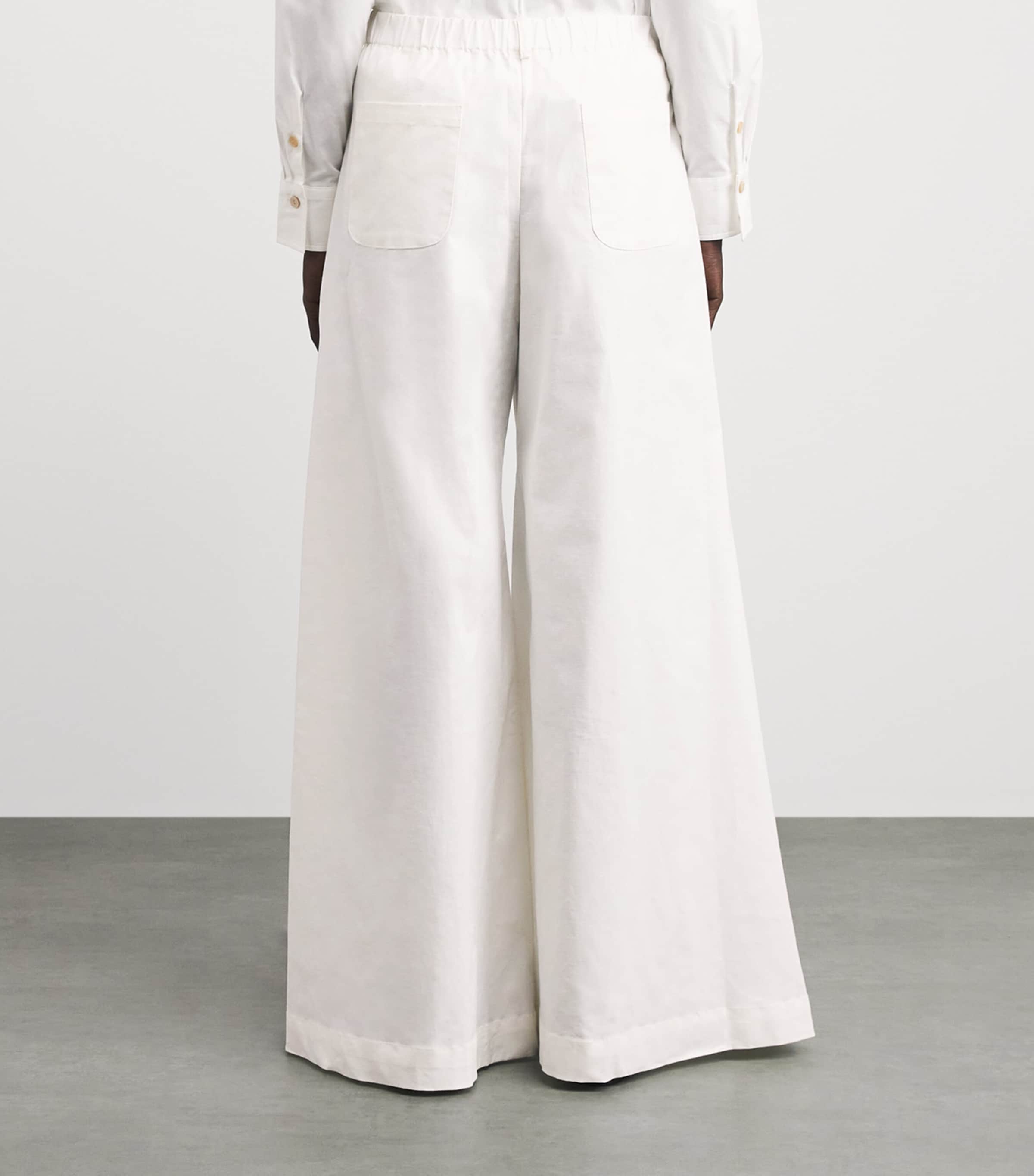 Palmer//Harding Womens Linen-Blend Elara Jeans White Linen Blend Image 5