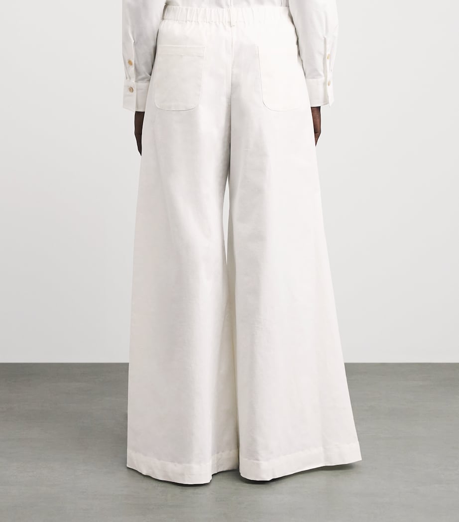 Palmer//Harding Womens Linen-Blend Elara Jeans White Linen Blend Image 5
