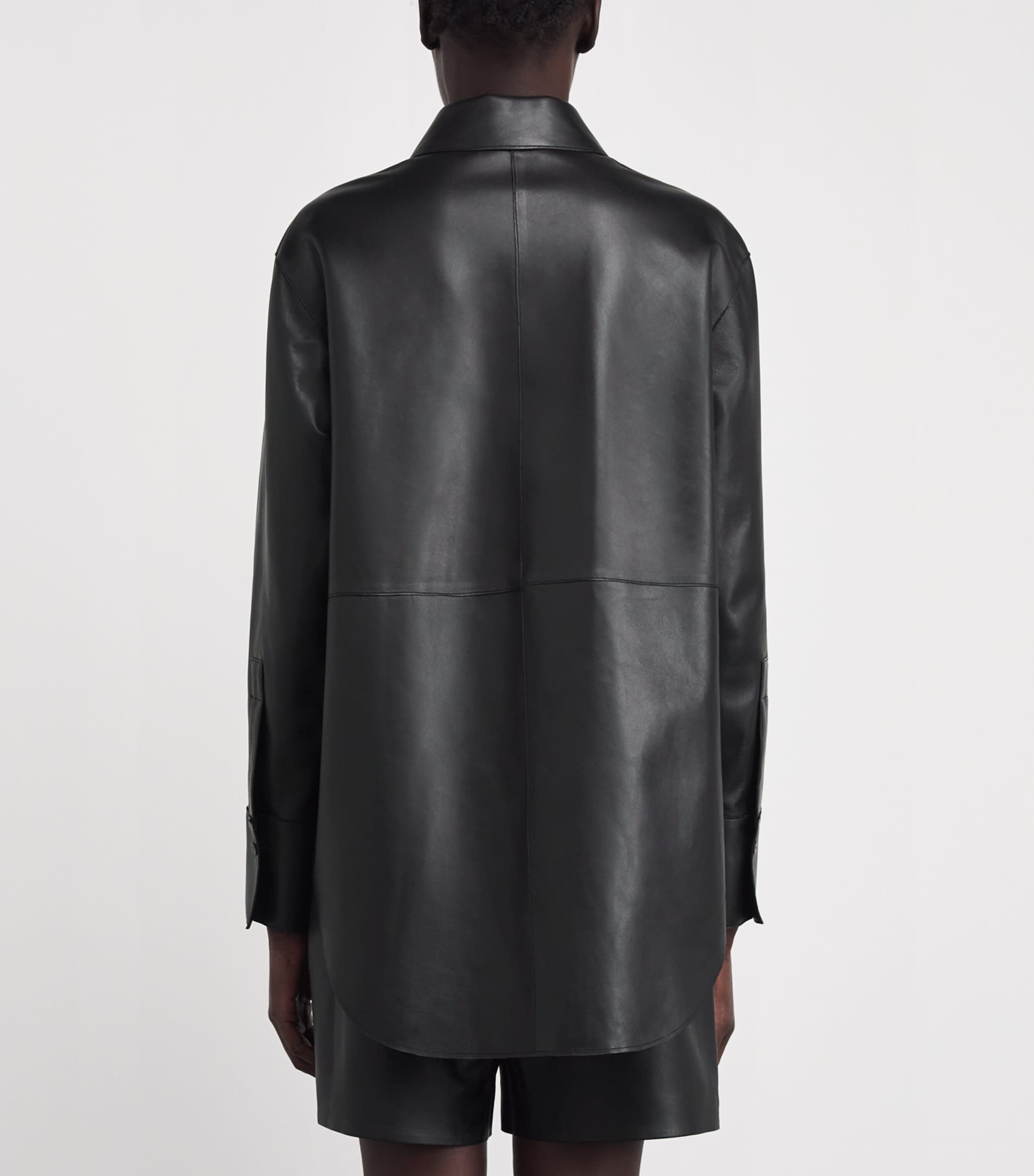 Penna Leather Overshirt BLACK Image 4