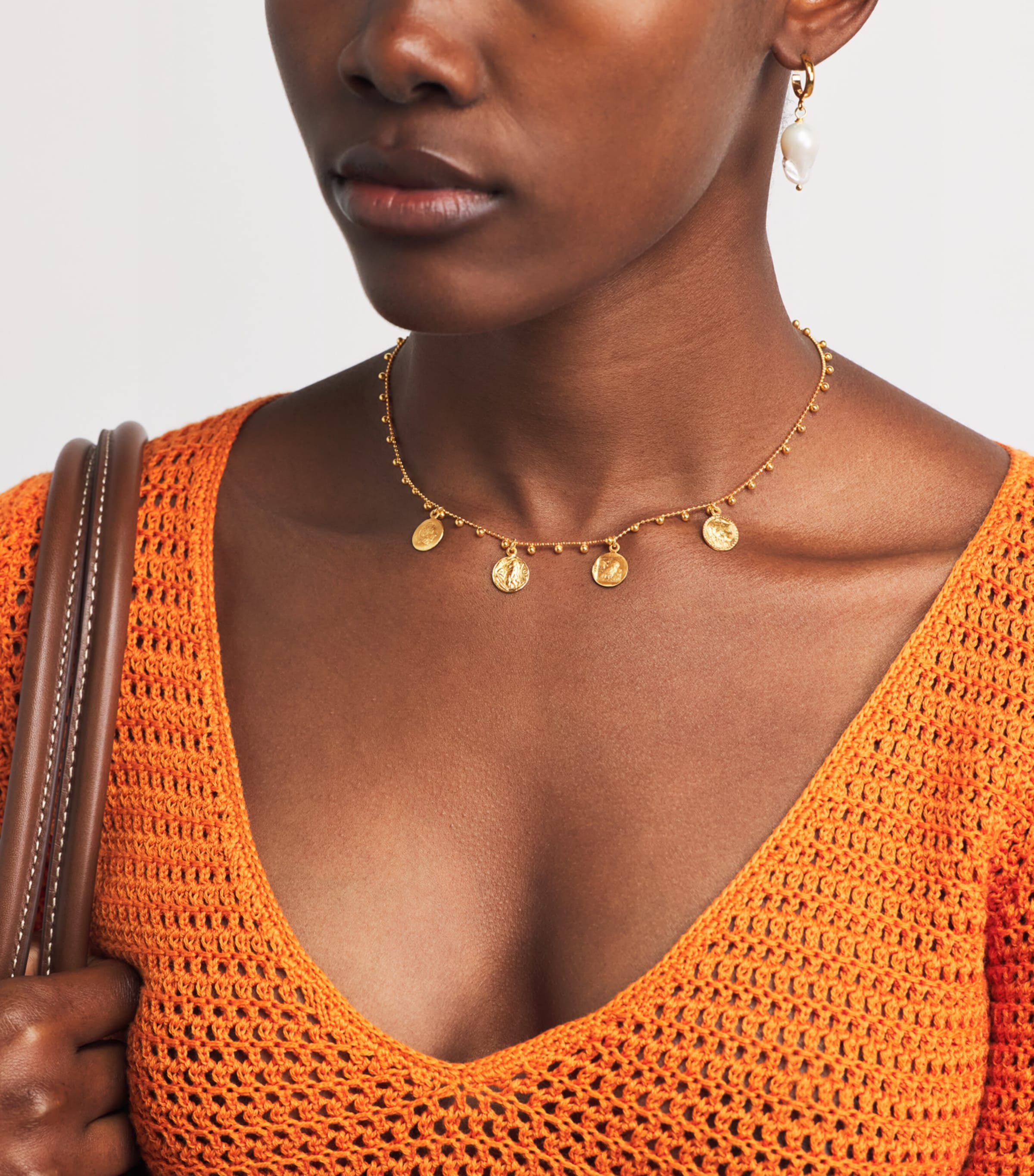 Hermina Athens Gold-Plated Athinules Charm Necklace Gold Image 2