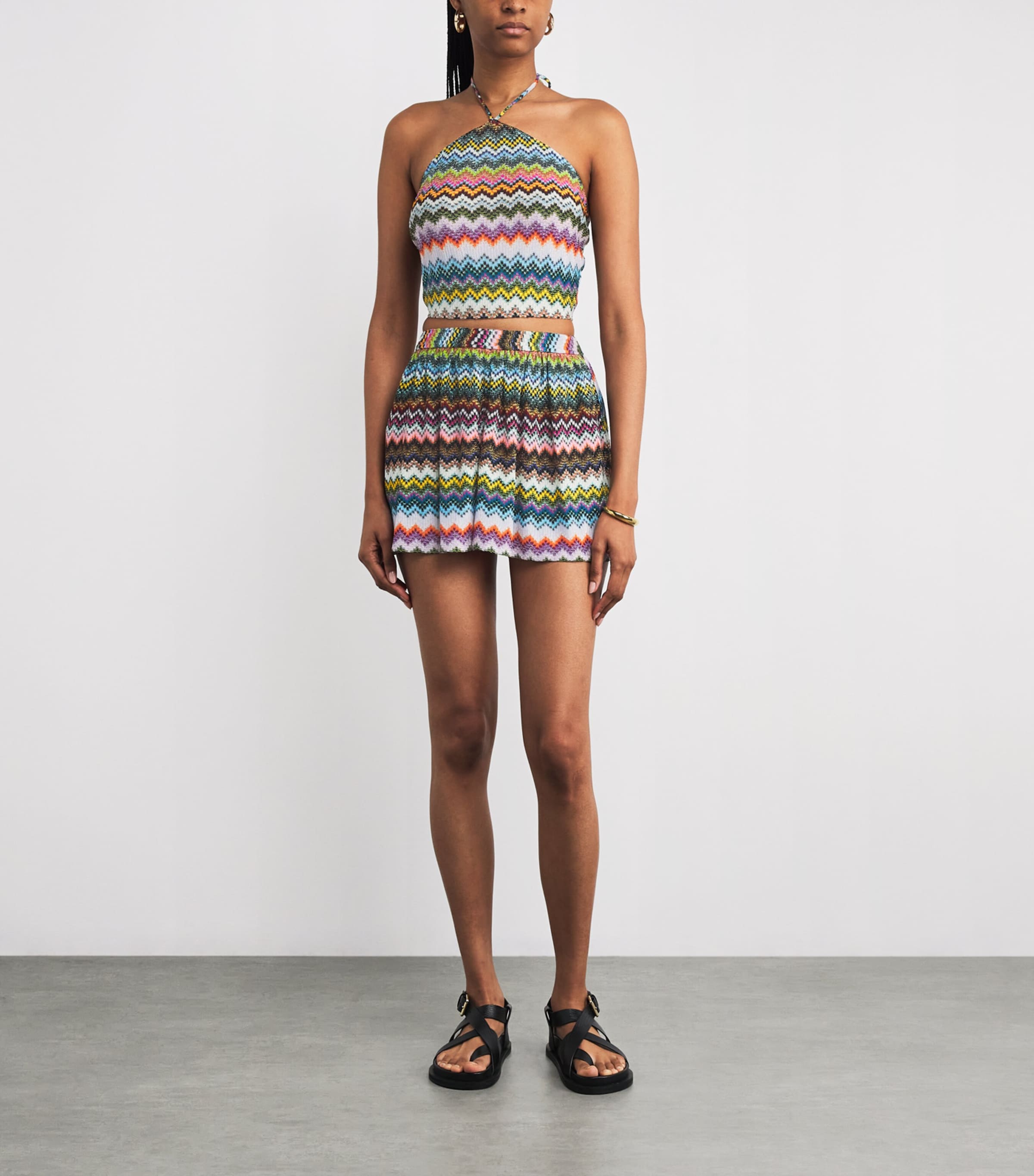 Zigzag Halter Top SM9YJMULTI DARK BASE Image 2