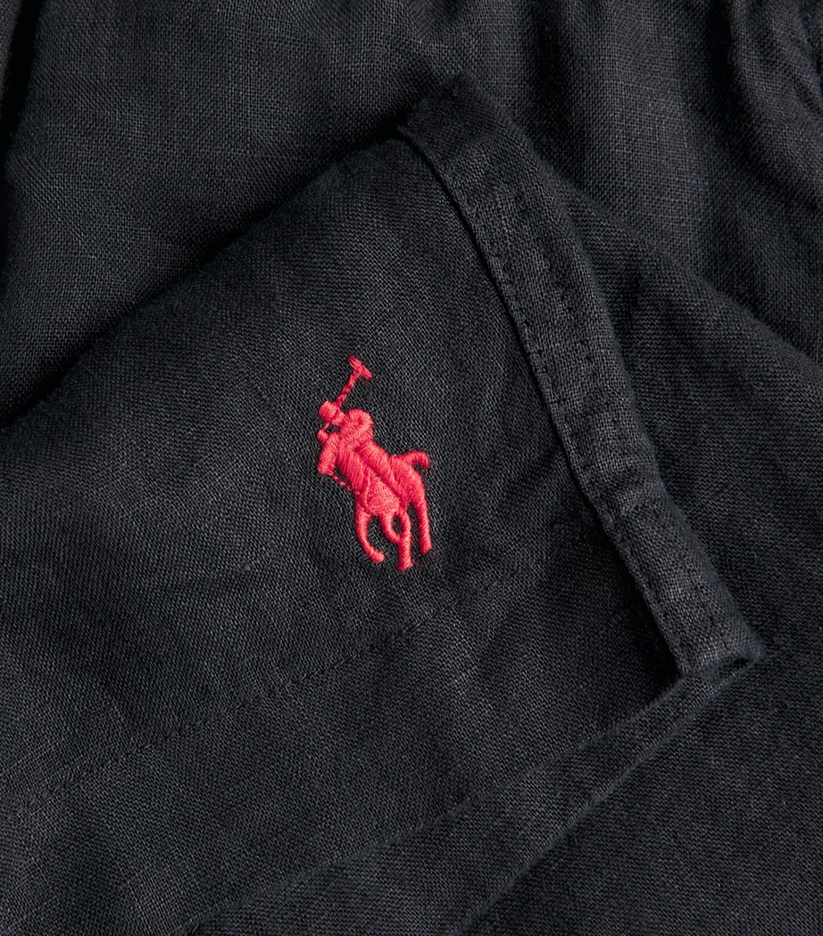 Polo Ralph Lauren Mens Linen Drawstring Polo Pony Shorts Polo Black Image 6